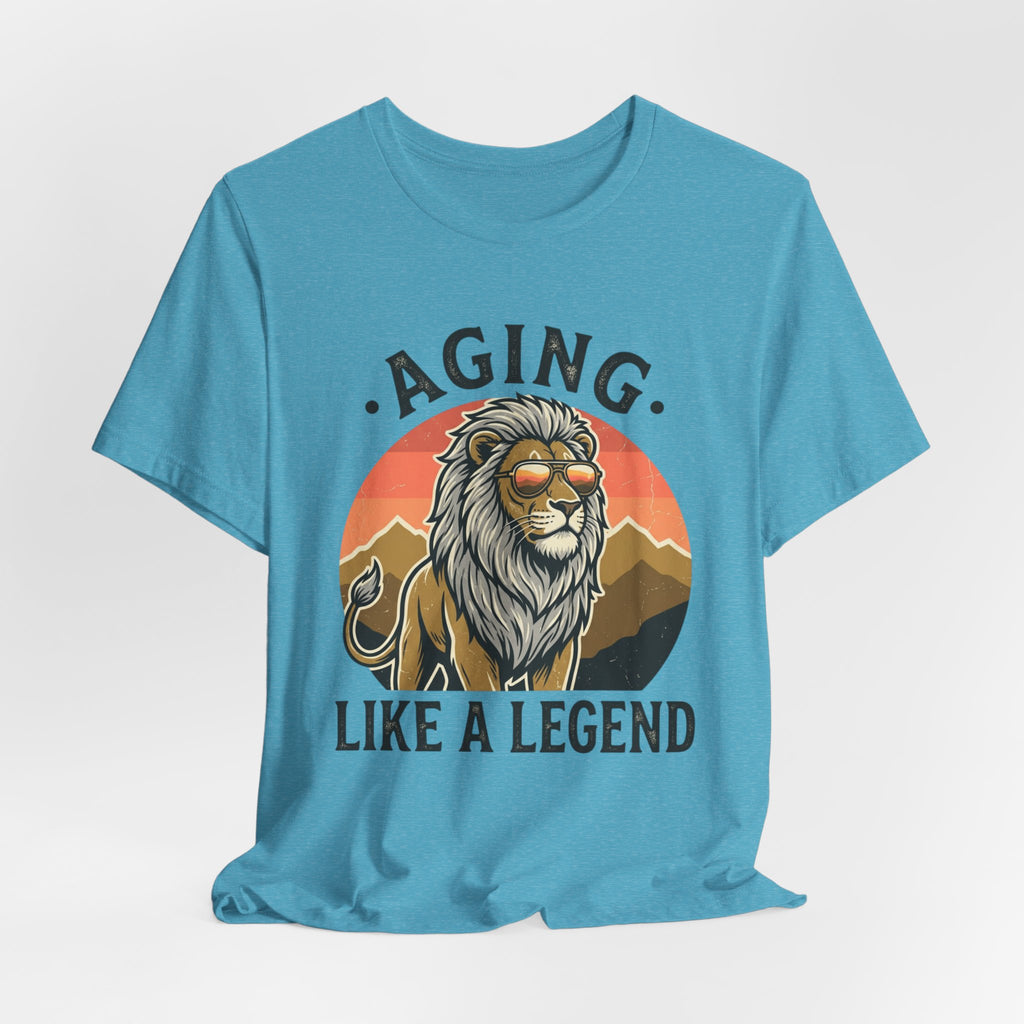 Aging Like a Legend Tee — Vintage Lion Graphic T-Shirt for Men & Women