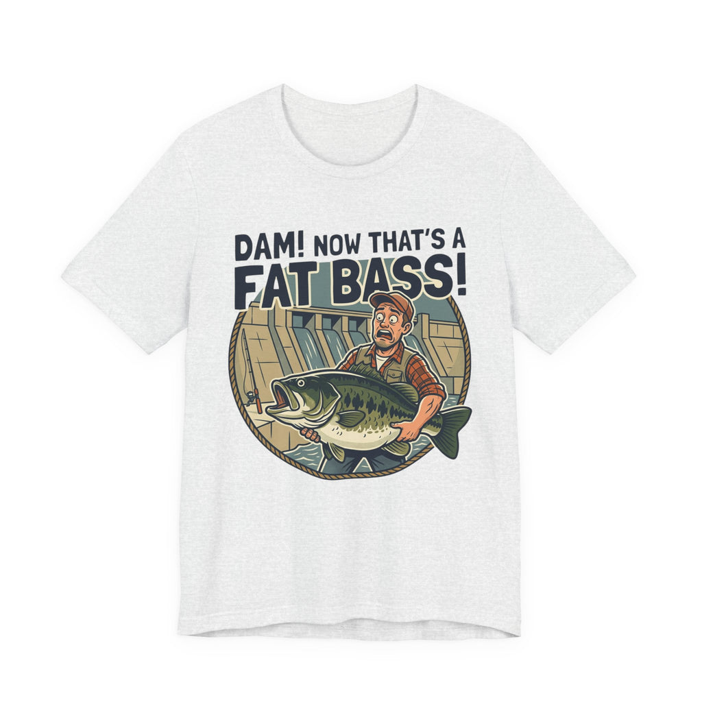 Fishing T‑Shirt – "Dam! Now That’s a Fat Bass!" Retro Angler Tee