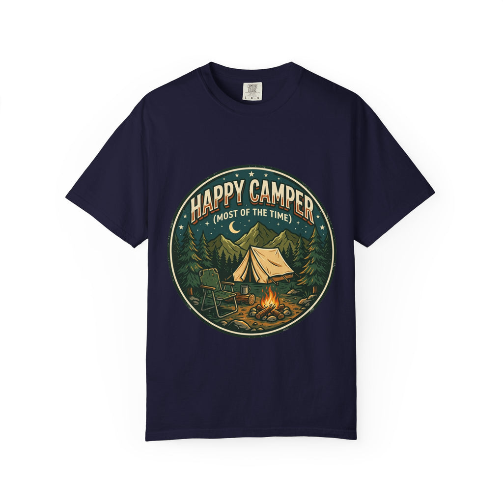 Happy Camper T-Shirt — Campfire Tent Graphic Tee