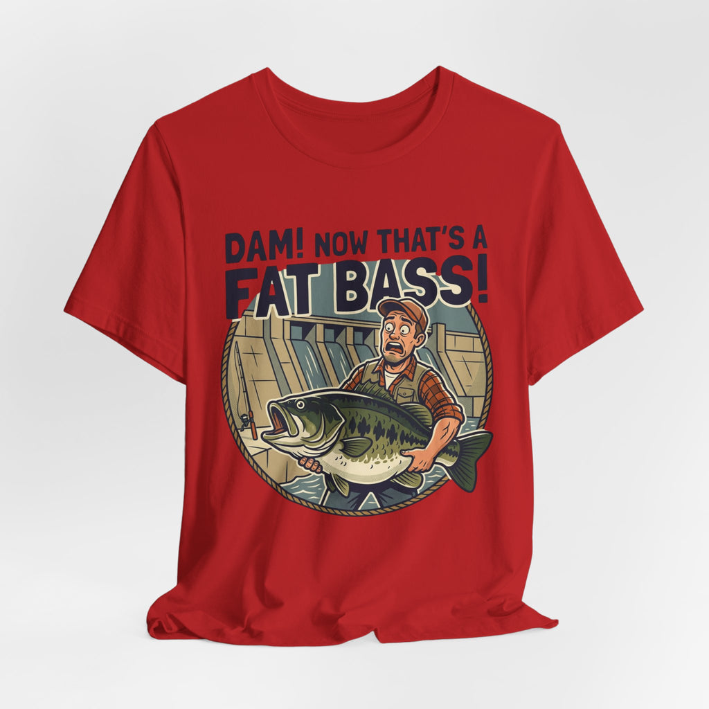 Fishing T‑Shirt – "Dam! Now That’s a Fat Bass!" Retro Angler Tee