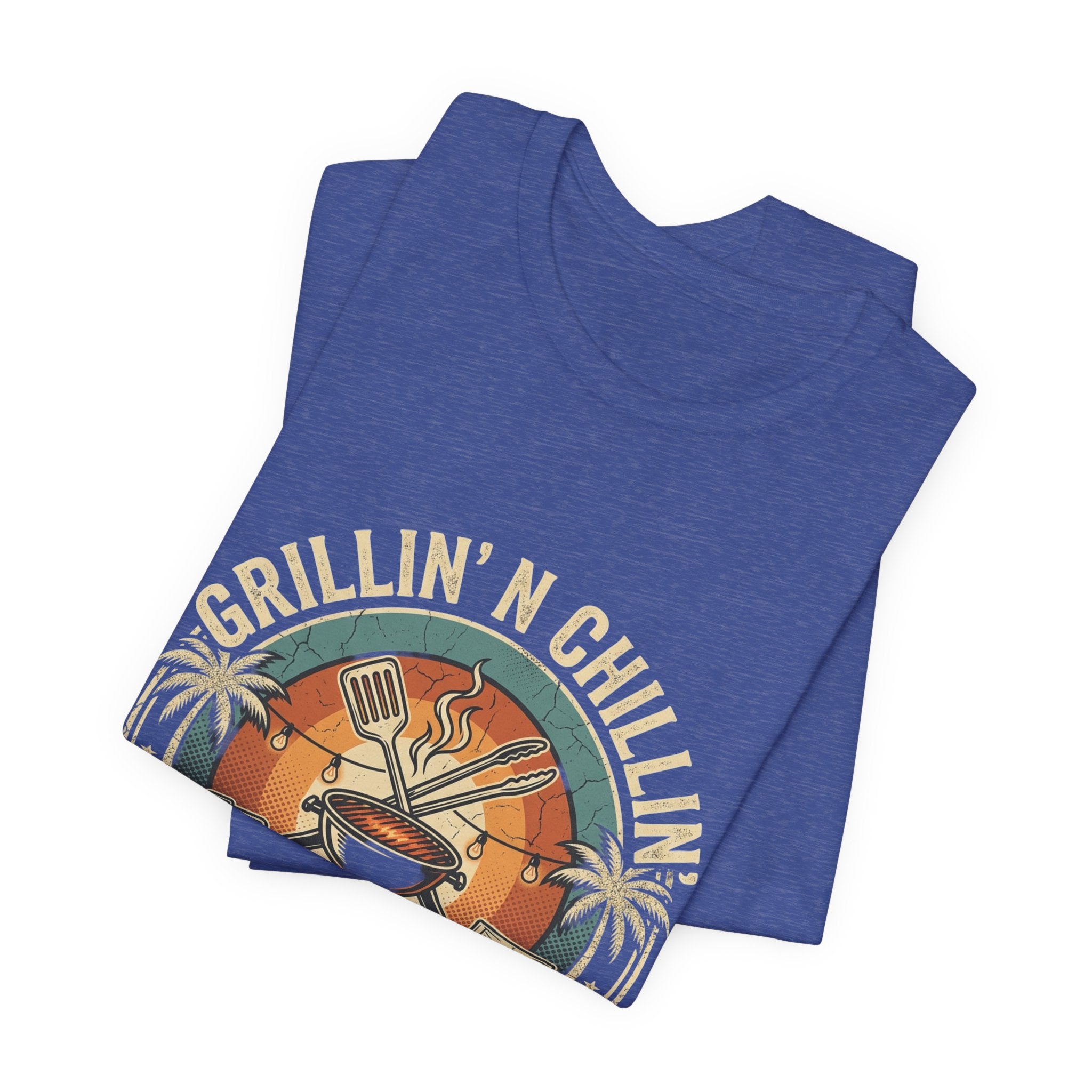 Grillin' N Chillin' T-Shirt - Vintage BBQ Grill Tee for Summer Cookouts