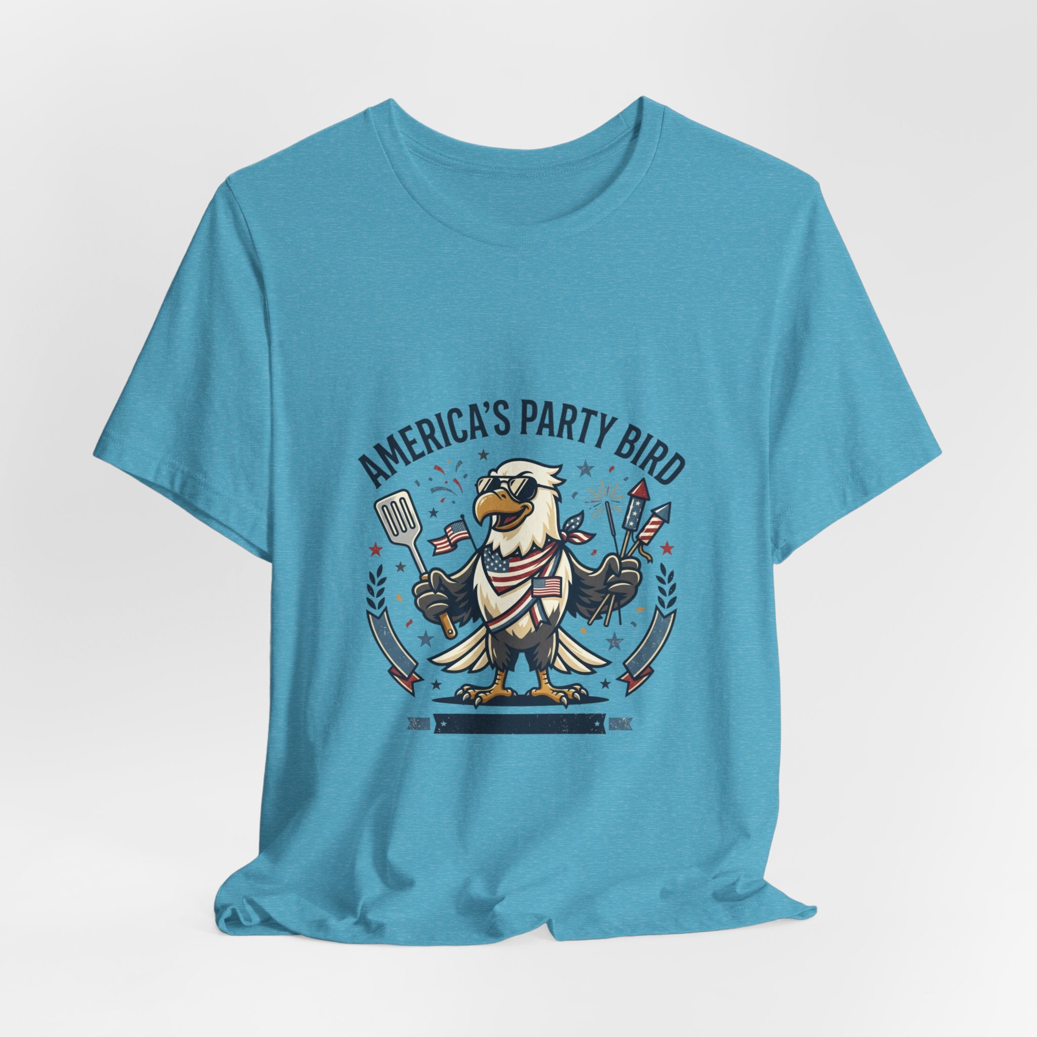America's Party Bird T-Shirt — Patriotic Eagle BBQ & Fireworks Tee