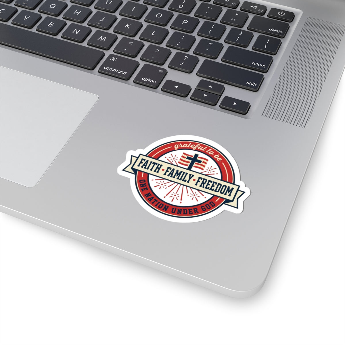 Faith • Family • Freedom Kiss-Cut Stickers | Patriotic Faith-Based, Vintage Americana