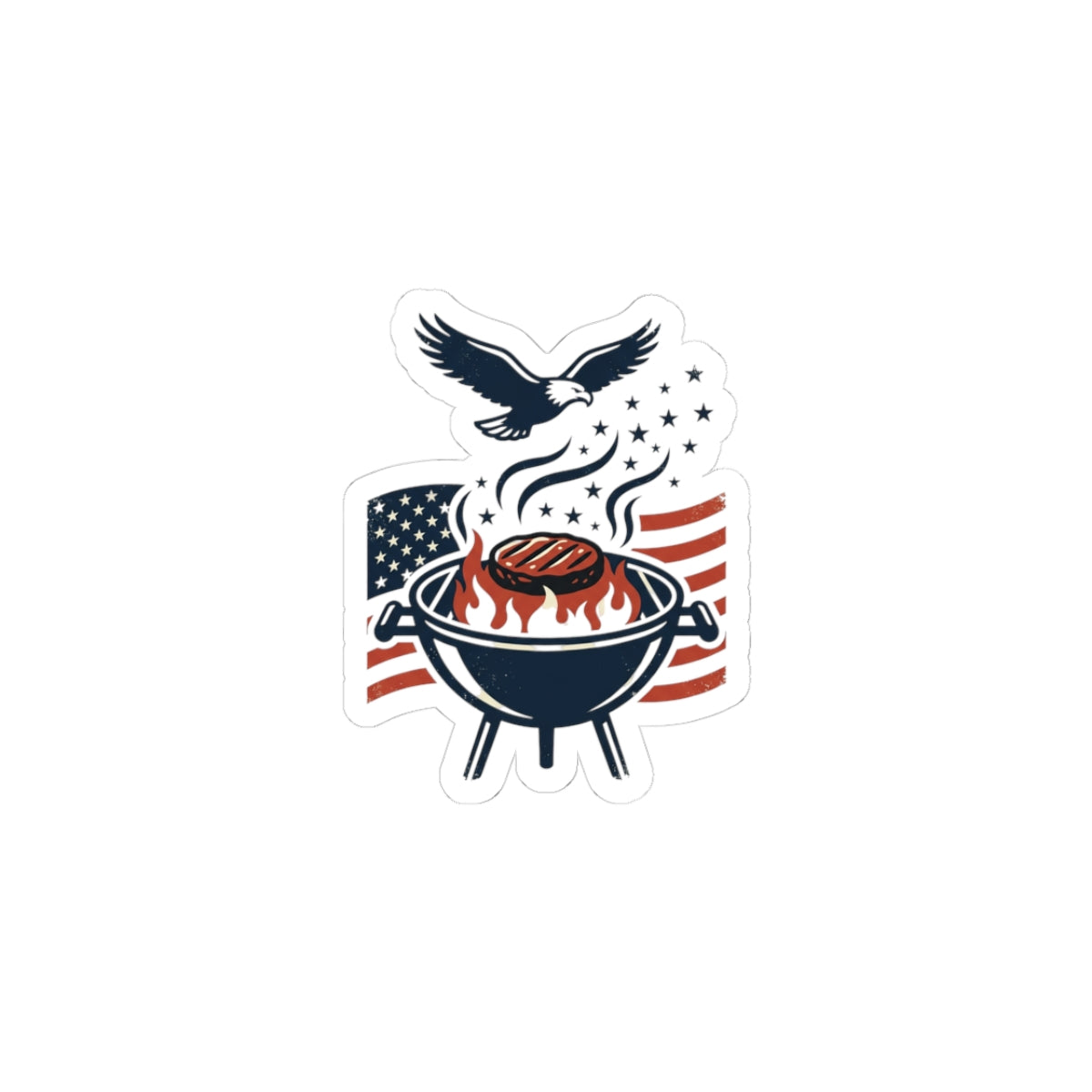 Liberty Grill Patriotic Sticker | Faith-Based 4th of July, Vintage Americana