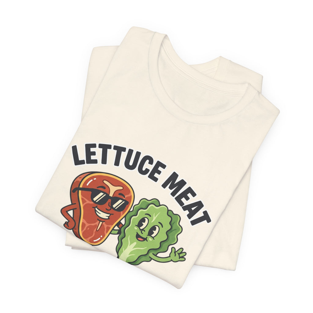 Lettuce Meat Again Tee — Funny Vegan/Meat-Lover Graphic T-Shirt