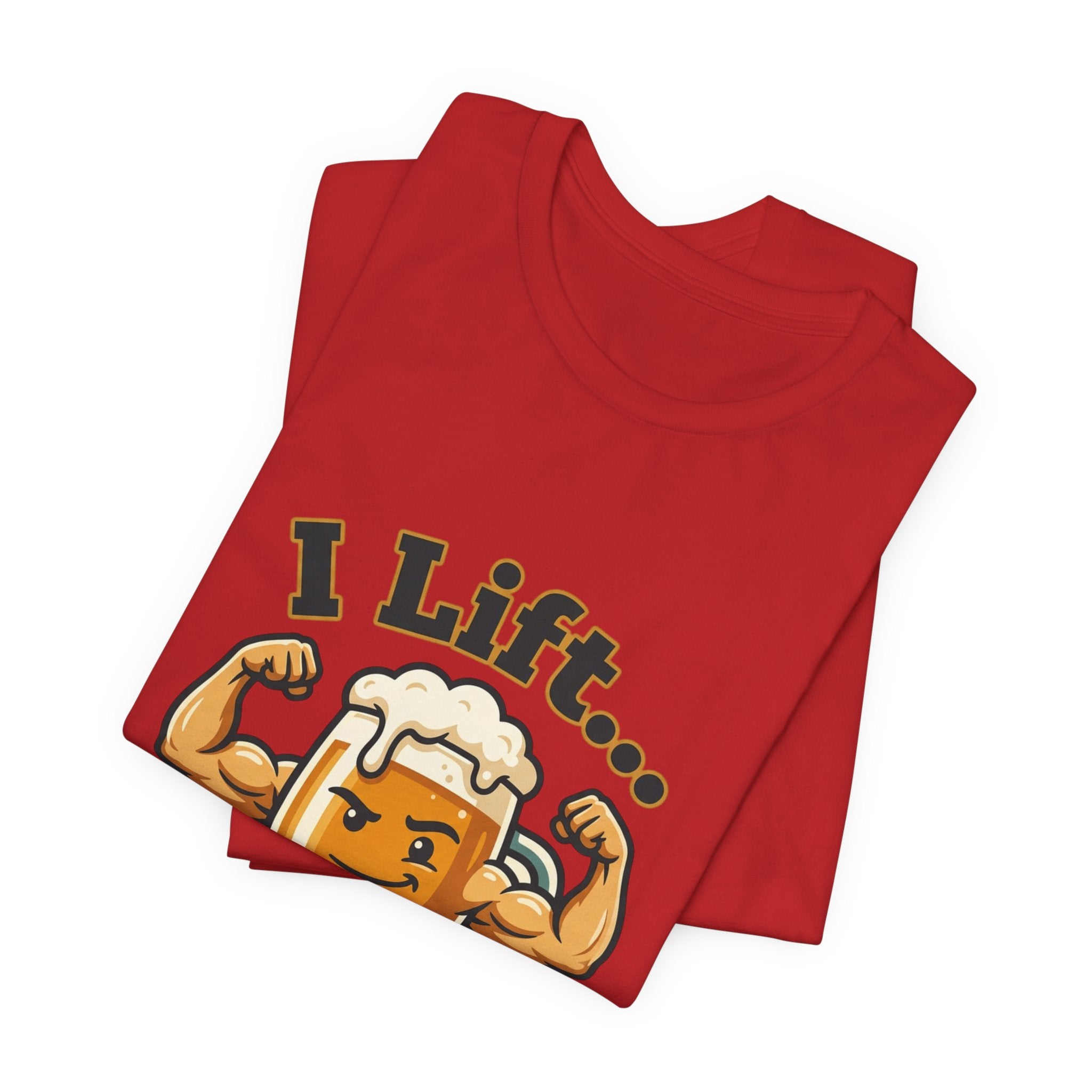 I Lift Beer T-Shirt — Funny Beer Mug Fitness Tee