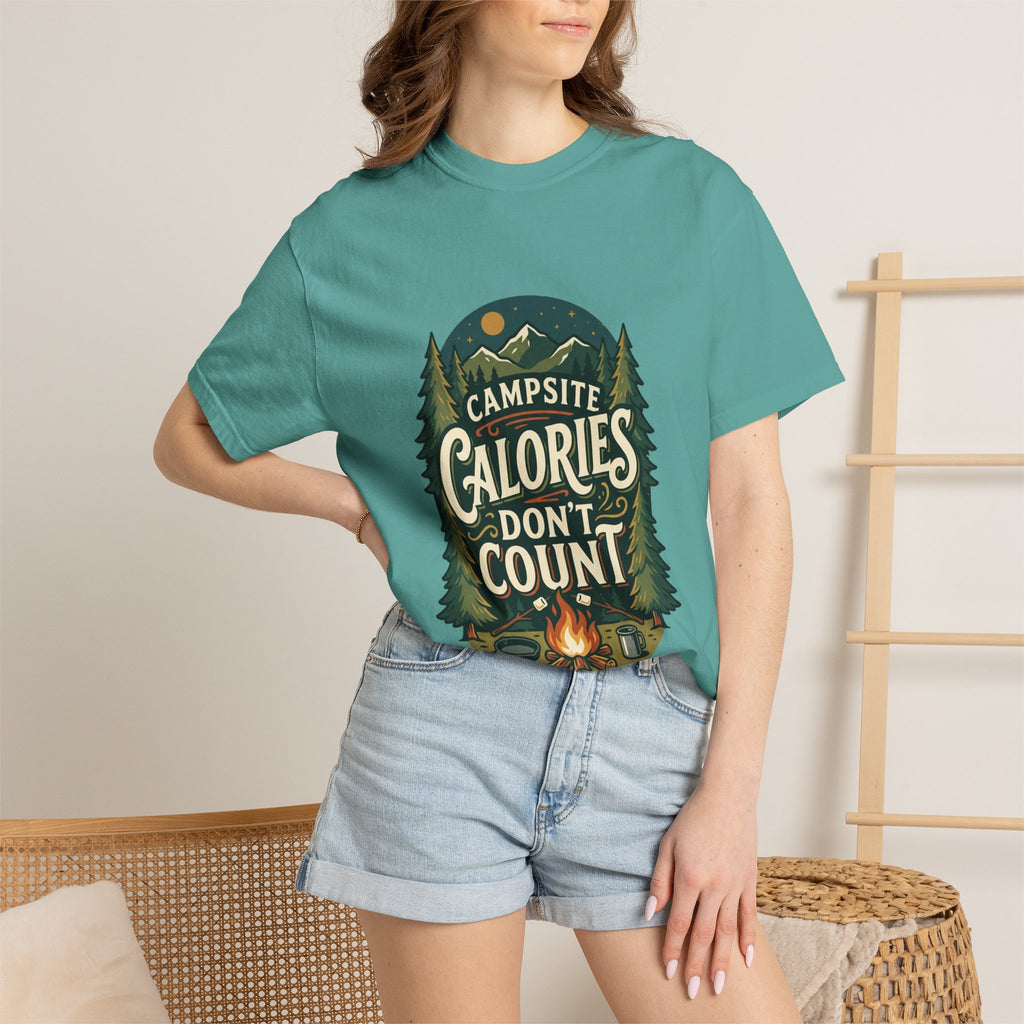 Campsite Calories Don’t Count Graphic T-Shirt — Camping Campfire Outdoors Tee