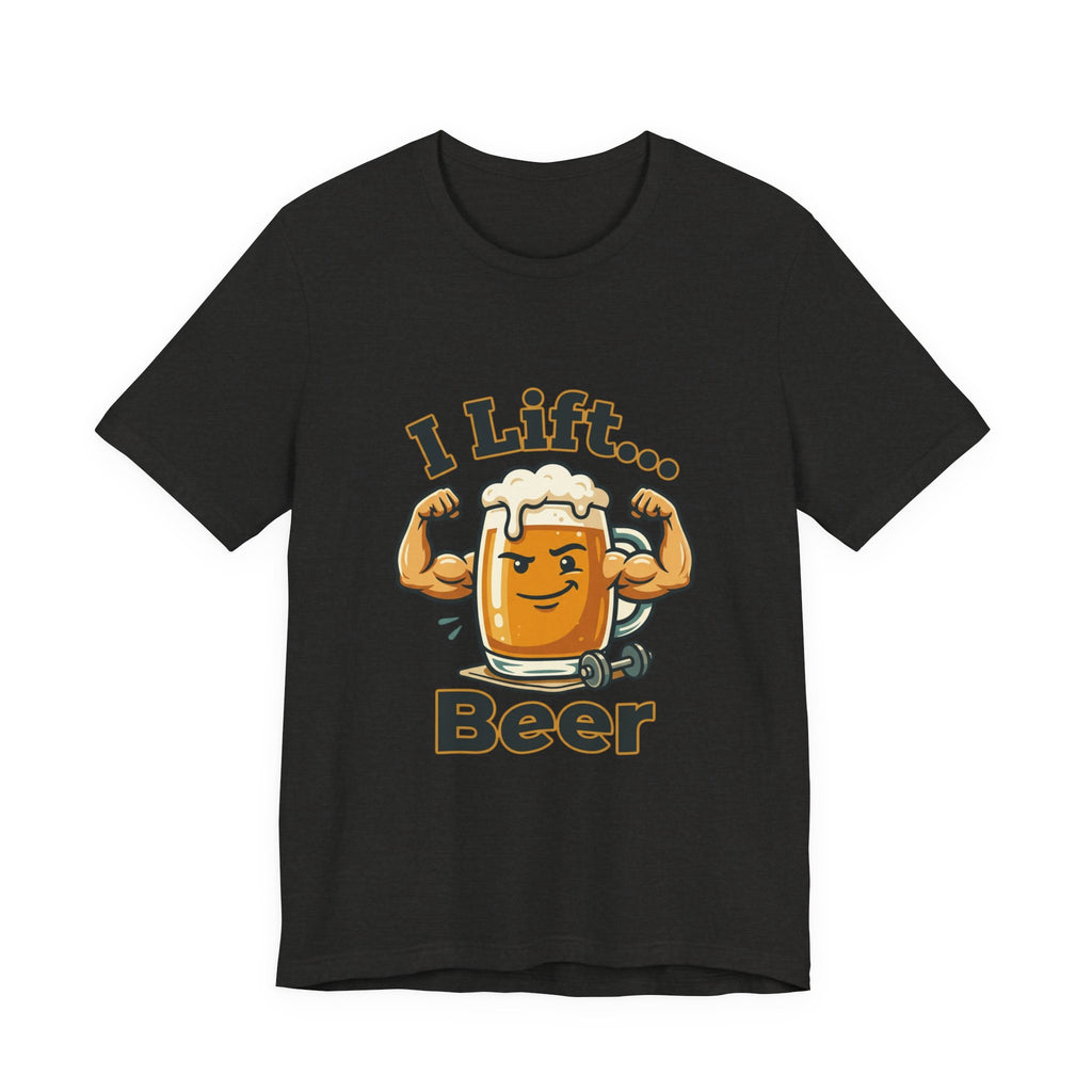 I Lift Beer T-Shirt — Funny Beer Mug Fitness Tee