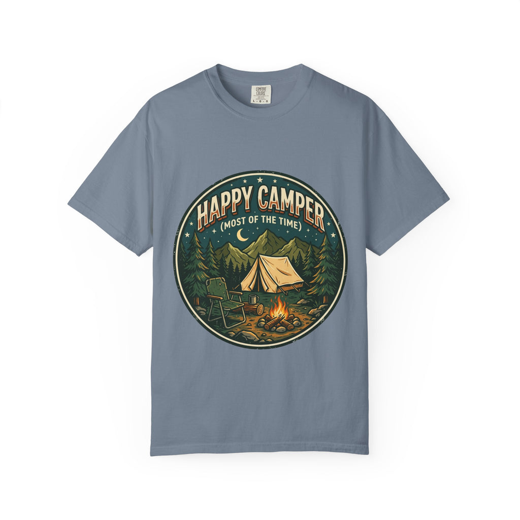 Happy Camper T-Shirt — Campfire Tent Graphic Tee