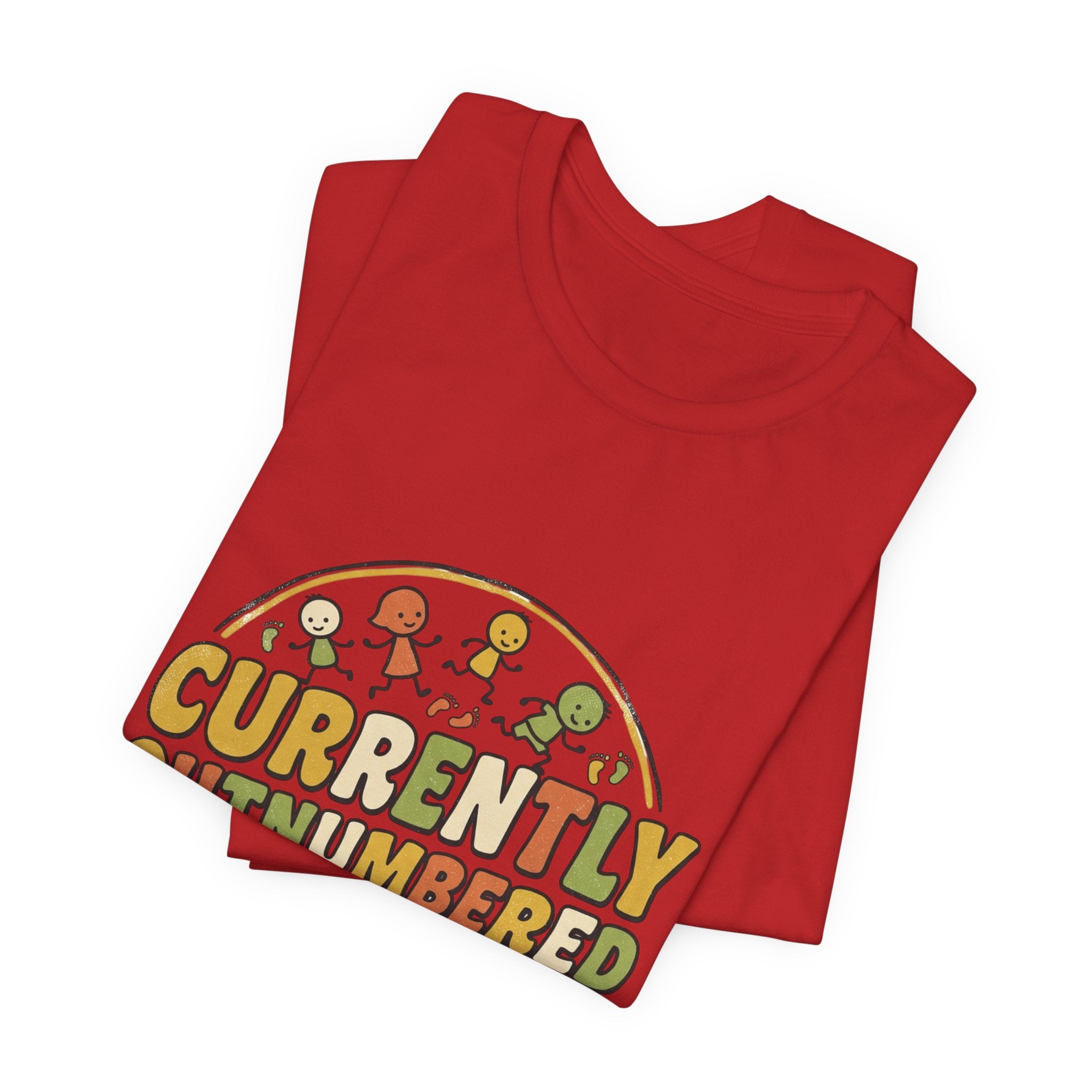 Currently Outnumbered T-Shirt — Funny Family Pregnancy Announcement Tee