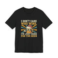 Beer Lovers T‑Shirt – “I Don't Care Who Wins, I'm Just Here For The Beer” Retro Tee