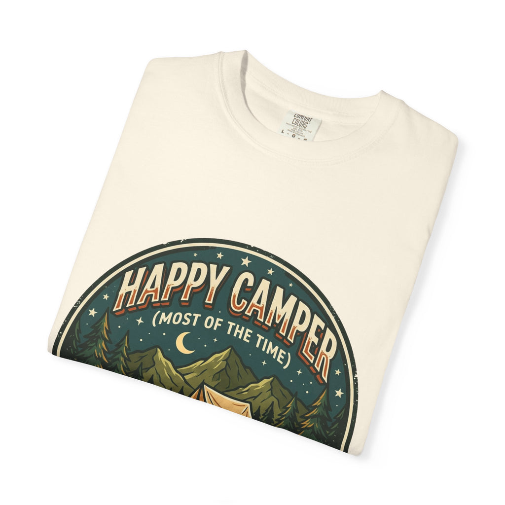 Happy Camper T-Shirt — Campfire Tent Graphic Tee