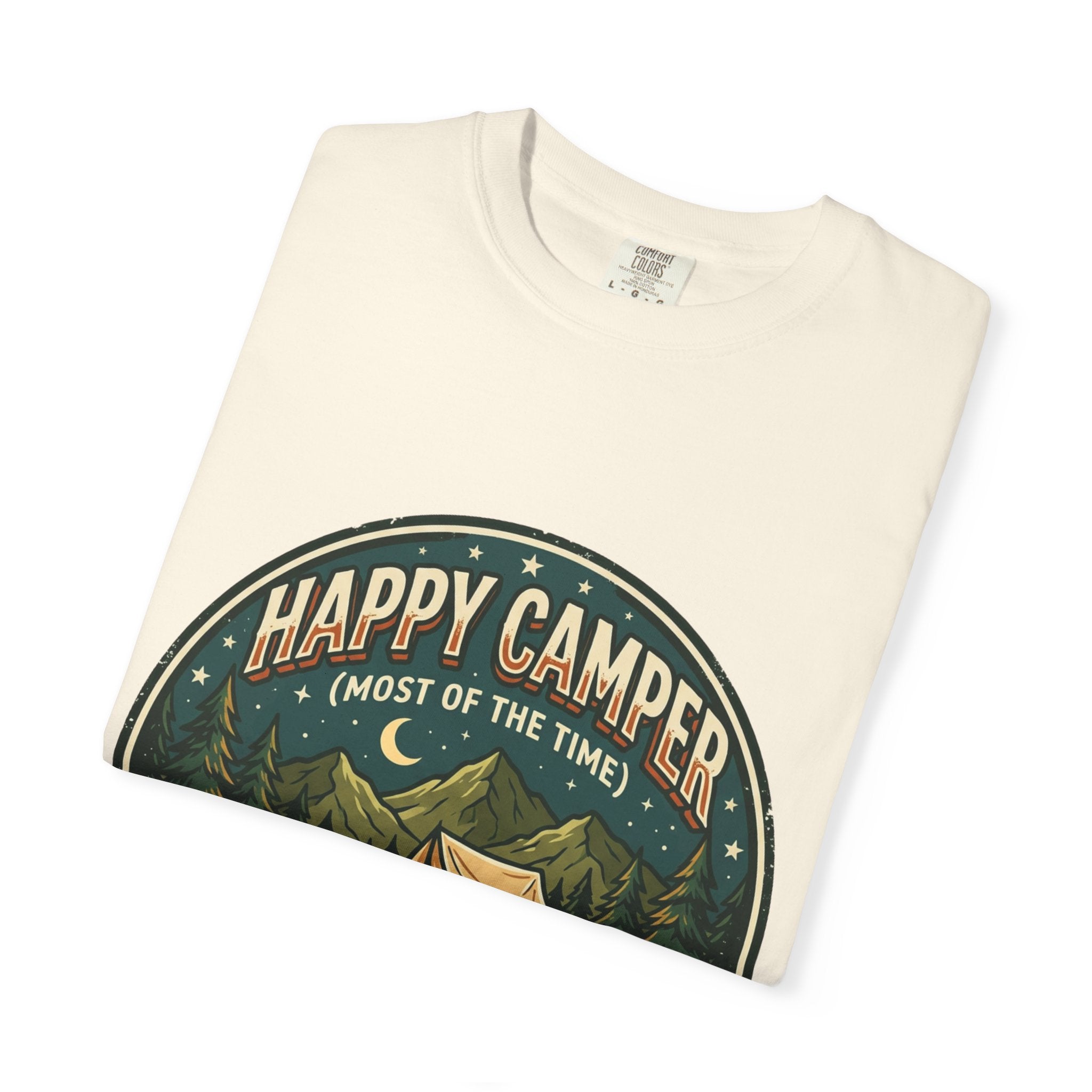 Happy Camper T-Shirt — Campfire Tent Graphic Tee