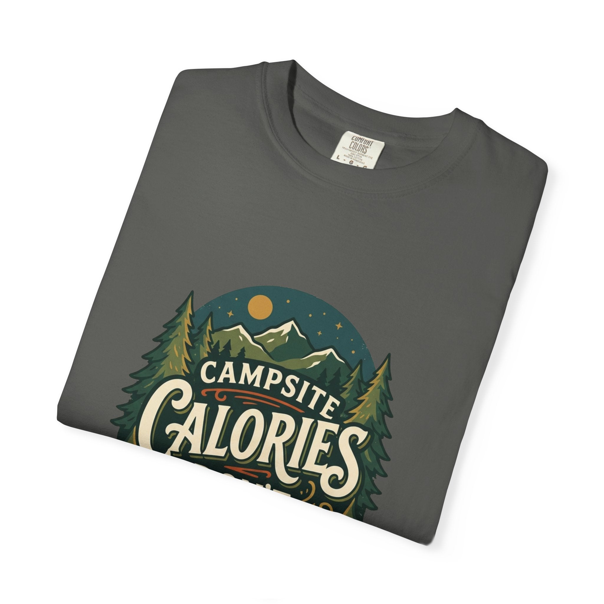 Campsite Calories Don’t Count Graphic T-Shirt — Camping Campfire Outdoors Tee