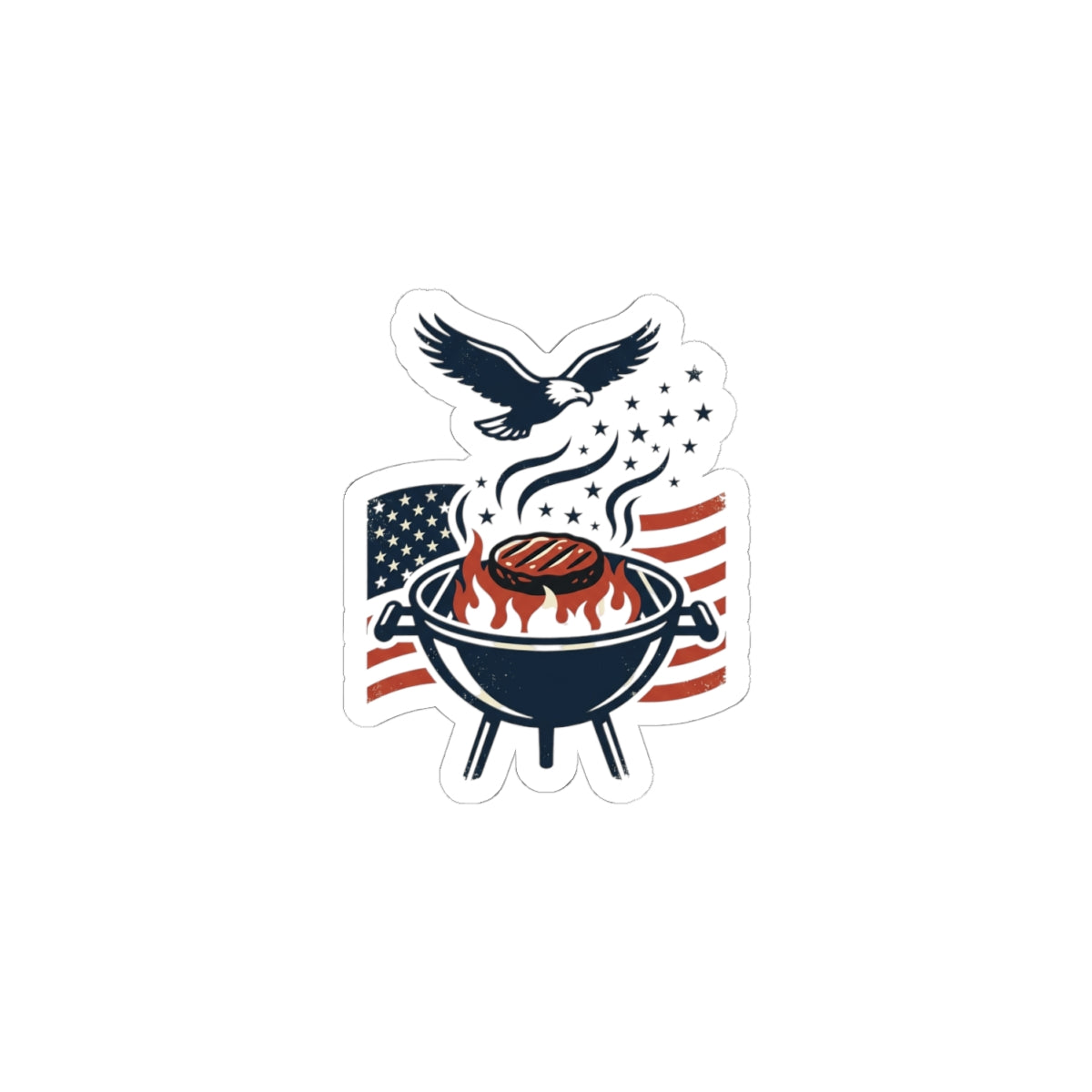 Liberty Grill Patriotic Sticker | Faith-Based 4th of July, Vintage Americana