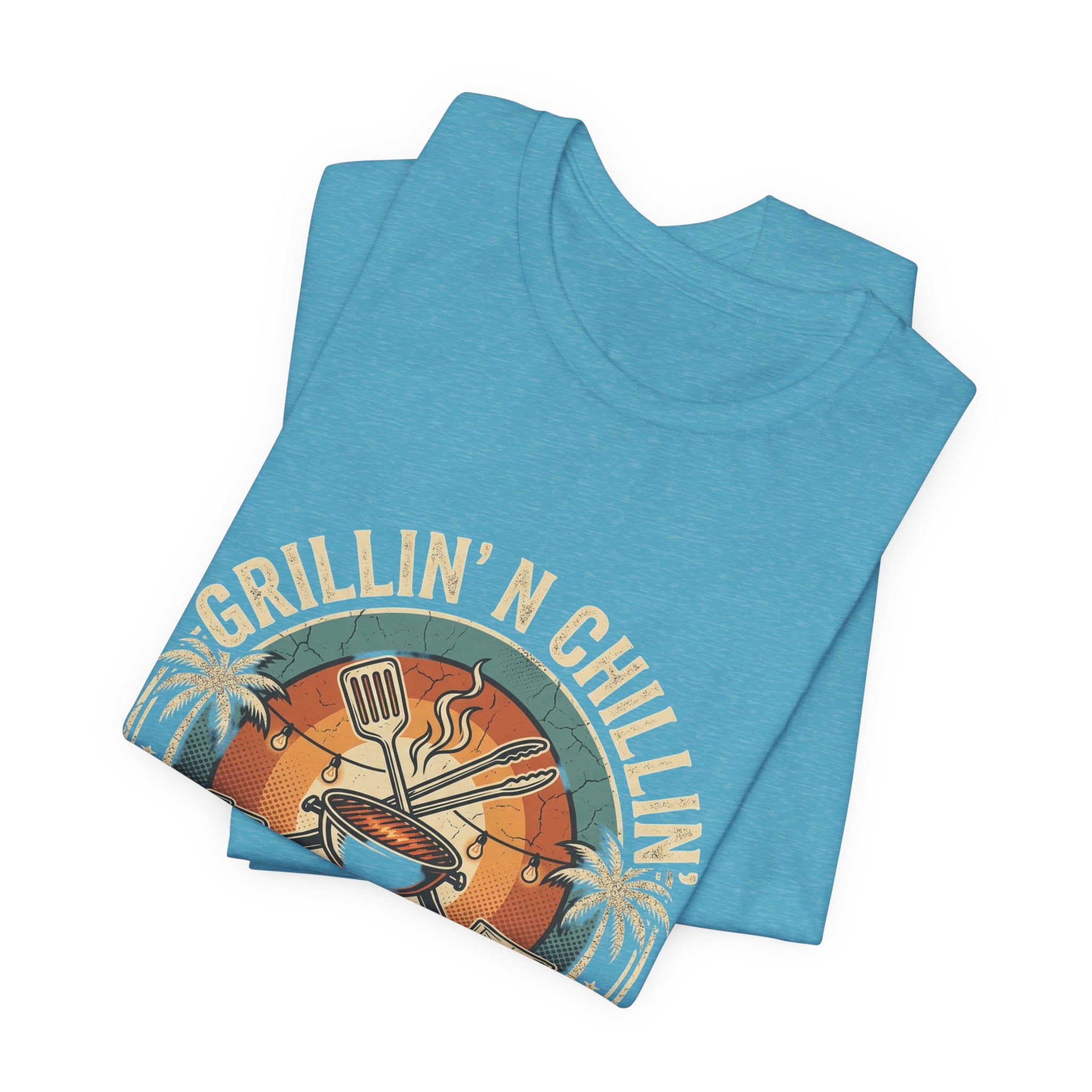 Grillin' N Chillin' T-Shirt - Vintage BBQ Grill Tee for Summer Cookouts