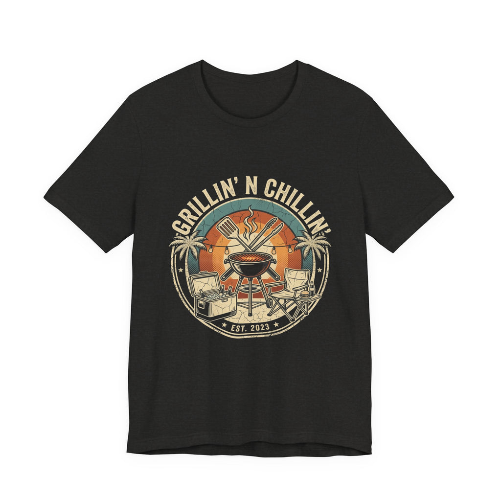 Grillin' N Chillin' T-Shirt - Vintage BBQ Grill Tee for Summer Cookouts
