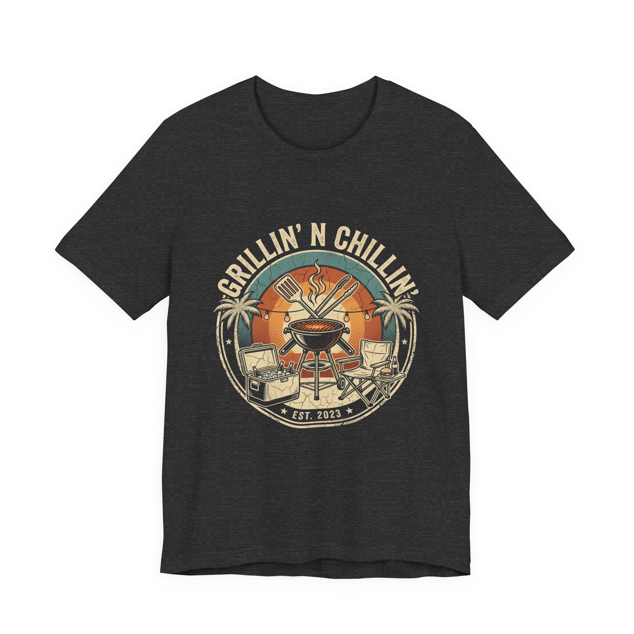 Grillin' N Chillin' T-Shirt - Vintage BBQ Grill Tee for Summer Cookouts