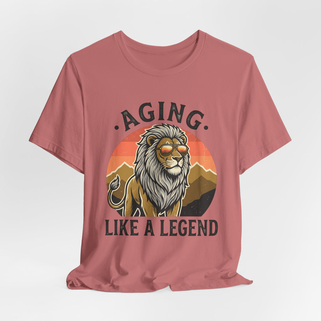Aging Like a Legend Tee — Vintage Lion Graphic T-Shirt for Men & Women