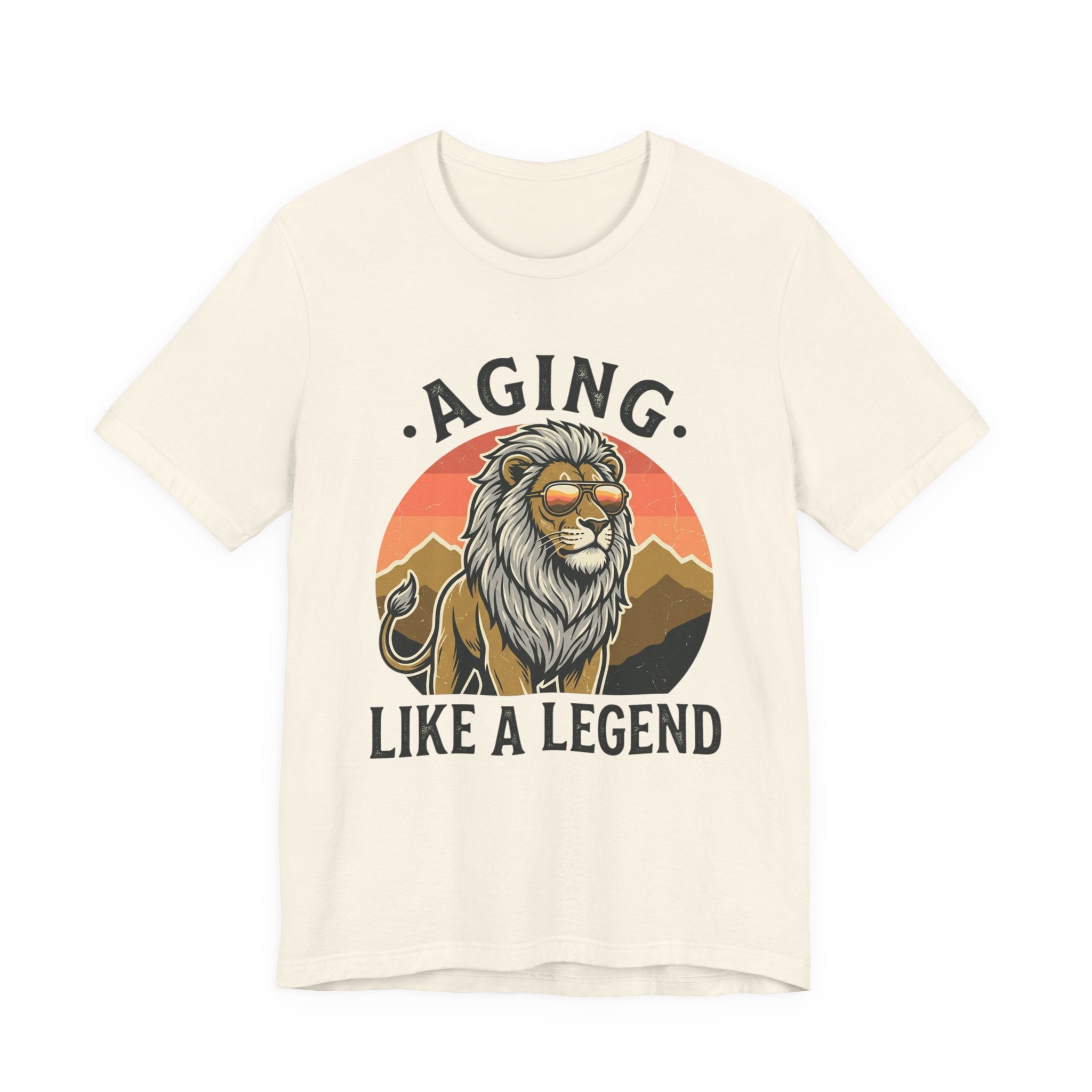 Aging Like a Legend Tee — Vintage Lion Graphic T-Shirt for Men & Women