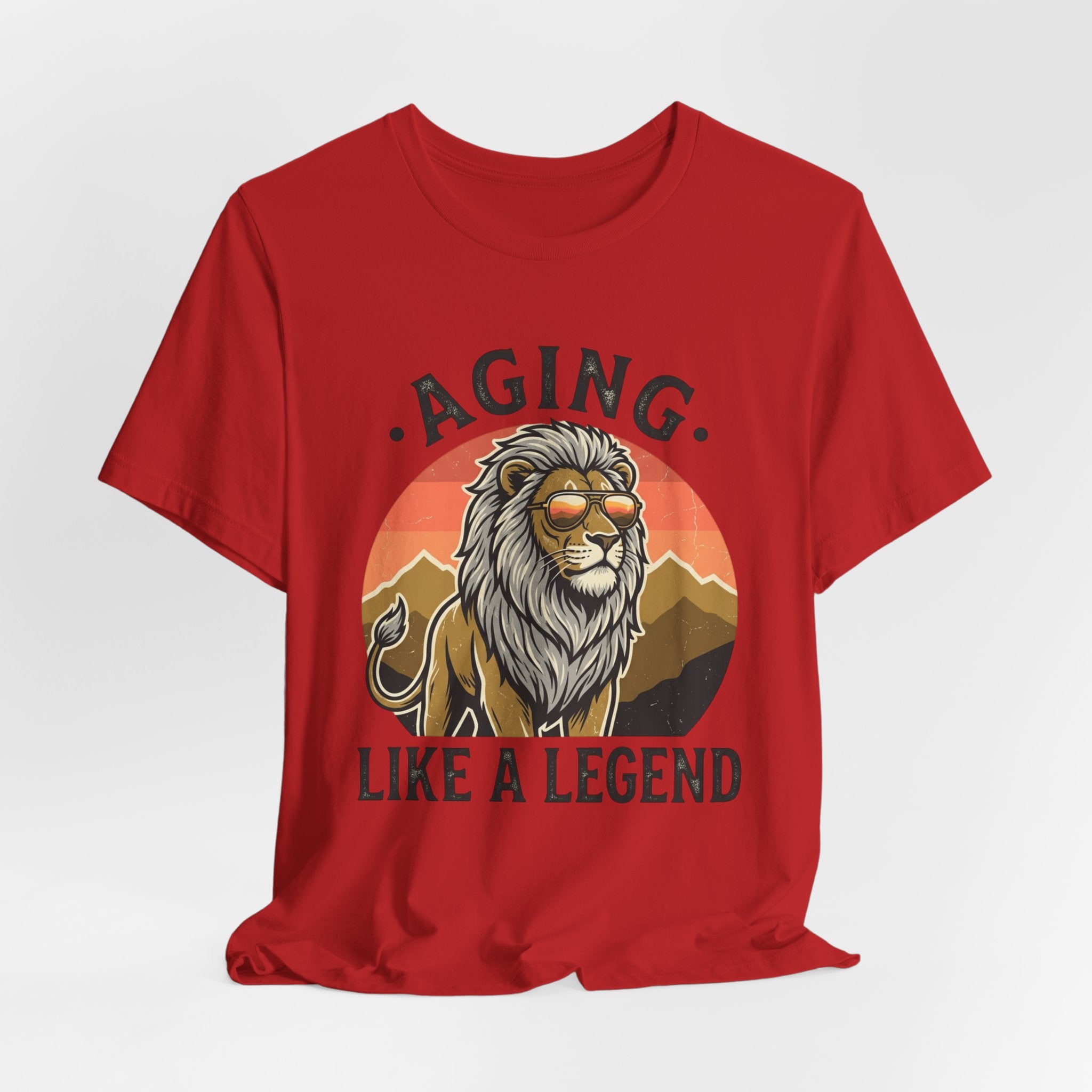 Aging Like a Legend Tee — Vintage Lion Graphic T-Shirt for Men & Women