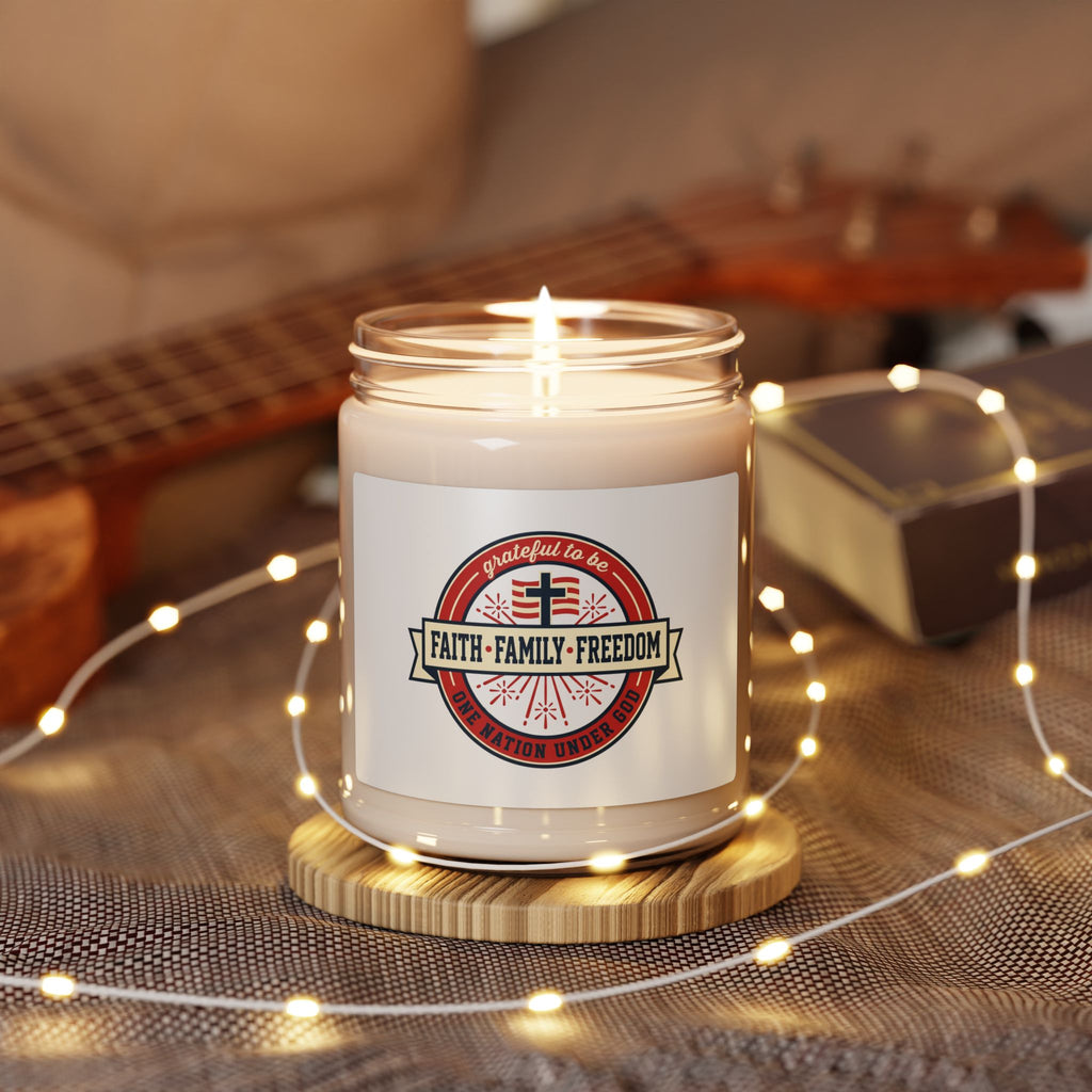 Faith Family Freedom Candle | Patriotic Soy Candle, Vintage Americana 9oz