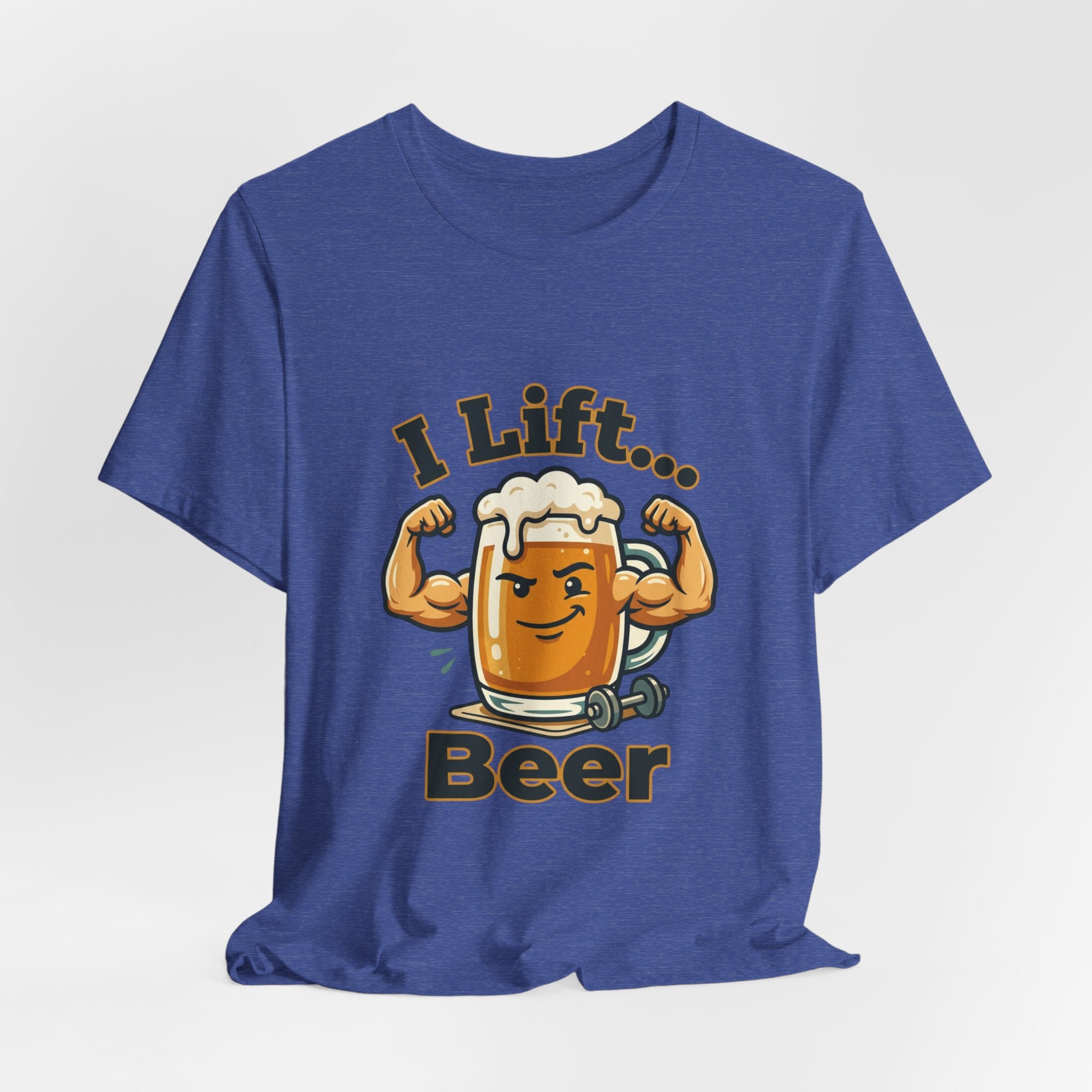 I Lift Beer T-Shirt — Funny Beer Mug Fitness Tee