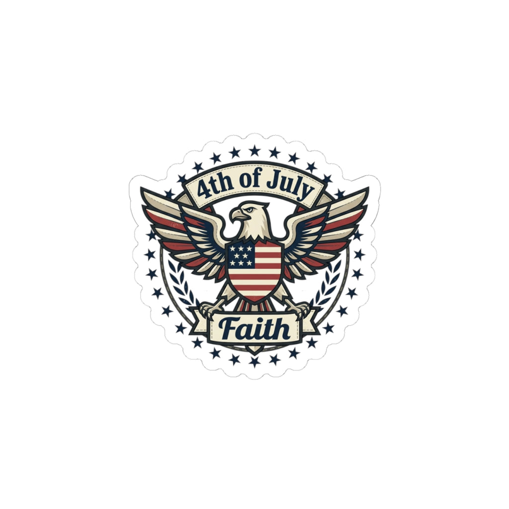 4th of July Faith Eagle Sticker | Patriotic, Faith-Based, Vintage Americana