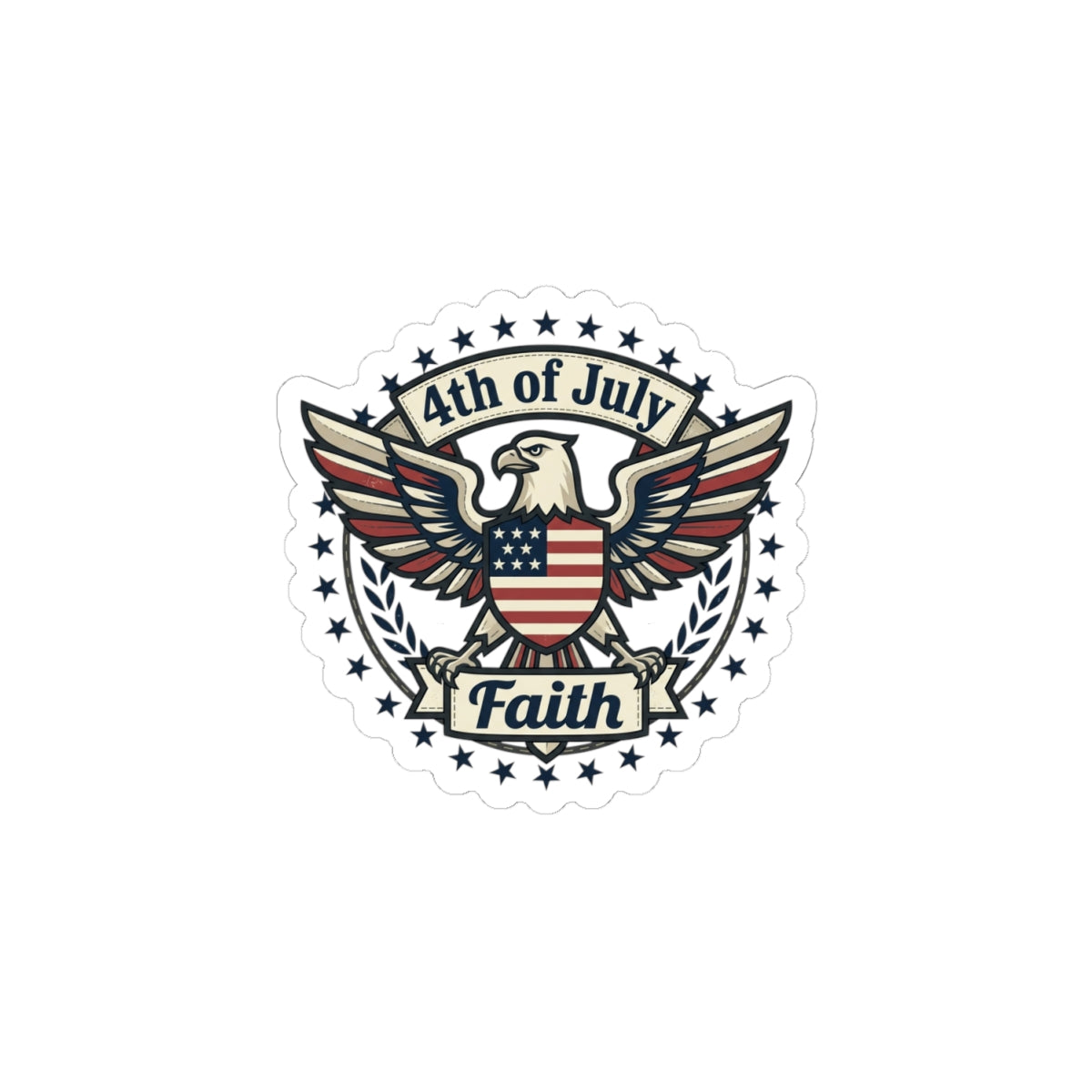 4th of July Faith Eagle Sticker | Patriotic, Faith-Based, Vintage Americana