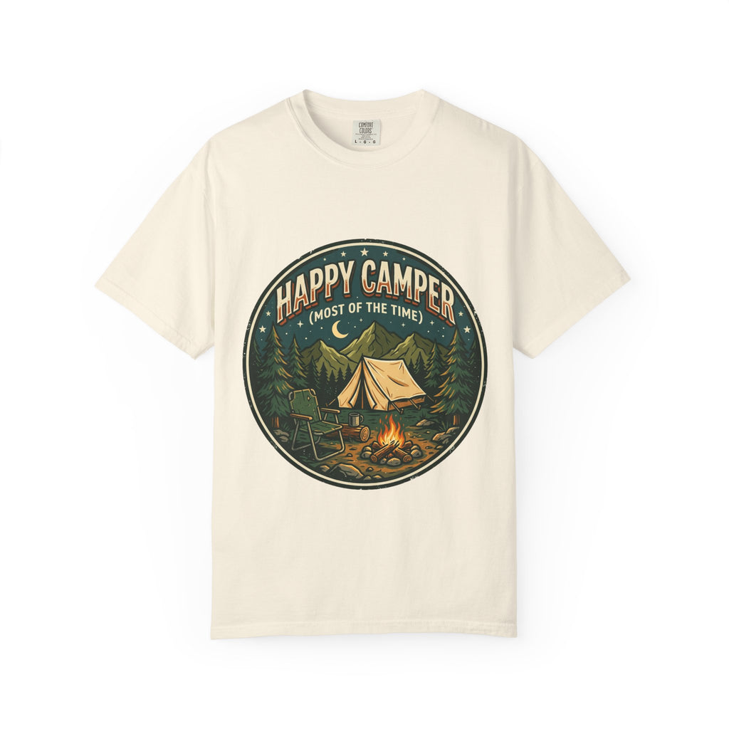 Happy Camper T-Shirt — Campfire Tent Graphic Tee