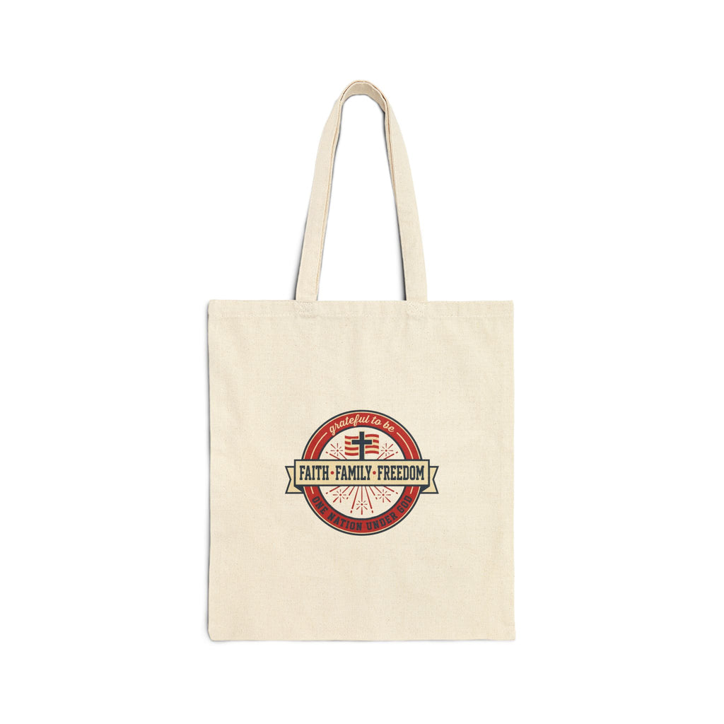 Faith Family Freedom Tote | Patriotic, Faith-based July 4th Vintage Americana