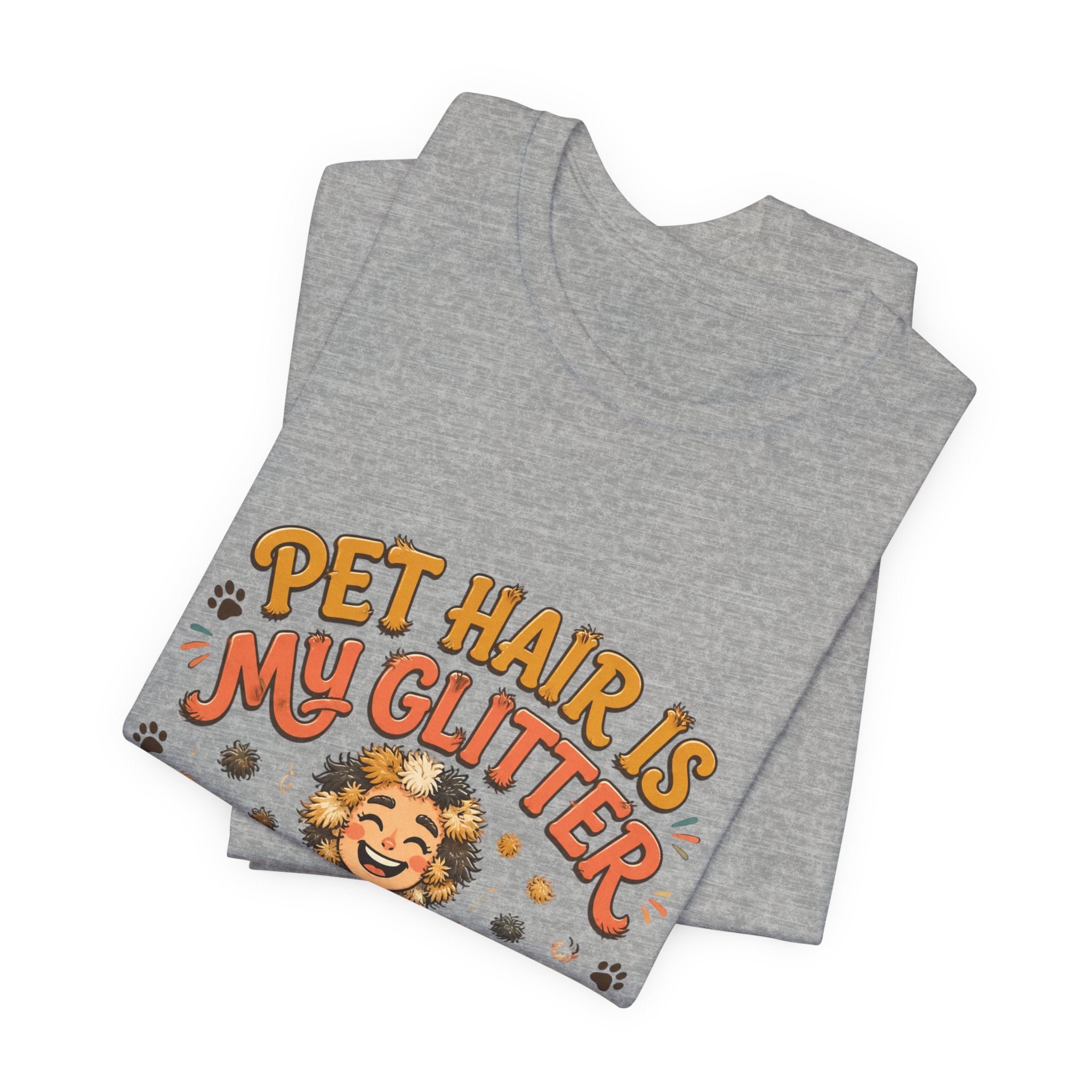 Pet Hair Is My Glitter T-Shirt — Cute Pet Lover Tee with Dog & Cat Illustration