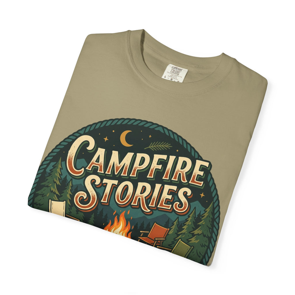 Campfire Stories T-Shirt — Vintage Camping Graphic Tee ("Campfire Stories" Loading)