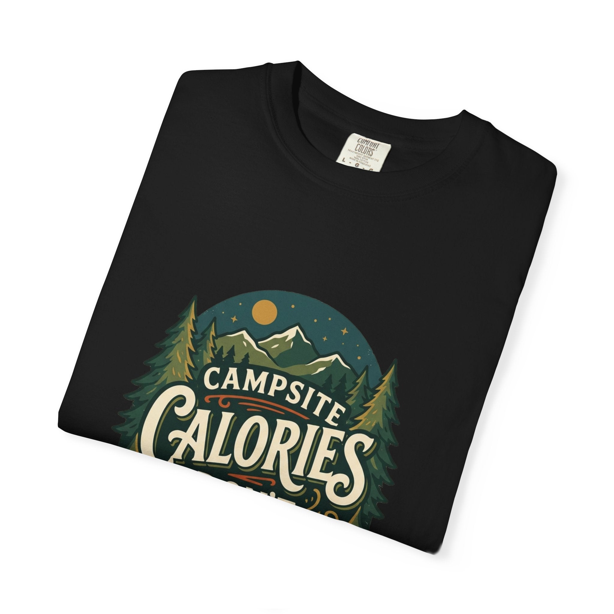 Campsite Calories Don’t Count Graphic T-Shirt — Camping Campfire Outdoors Tee