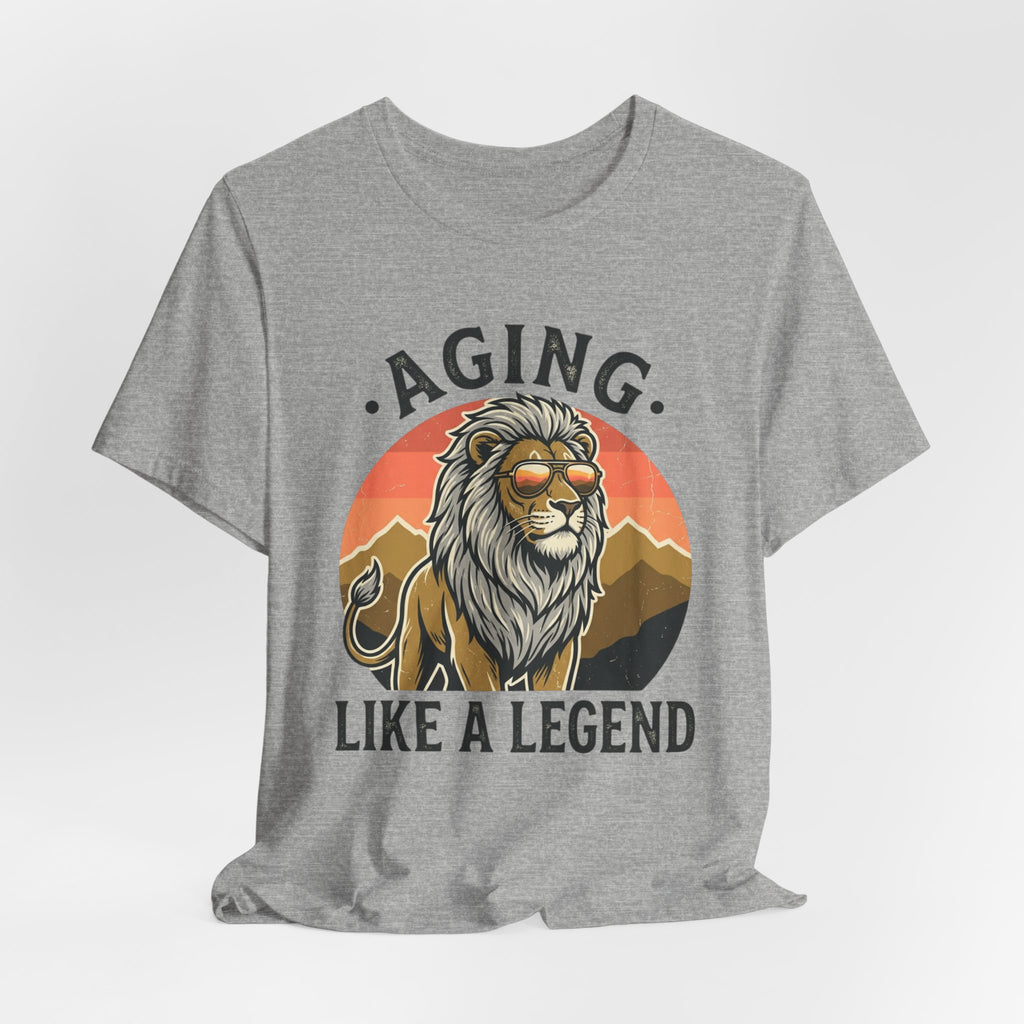 Aging Like a Legend Tee — Vintage Lion Graphic T-Shirt for Men & Women