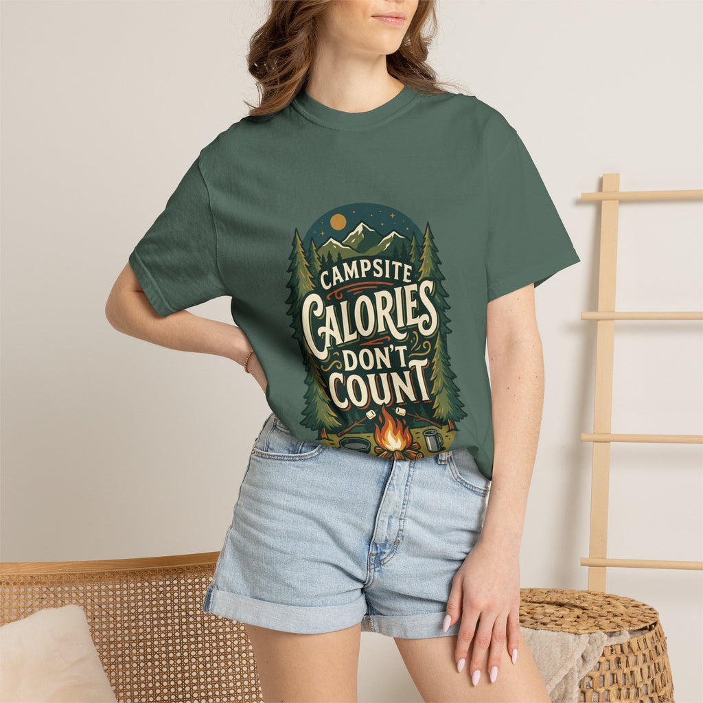 Campsite Calories Don’t Count Graphic T-Shirt — Camping Campfire Outdoors Tee