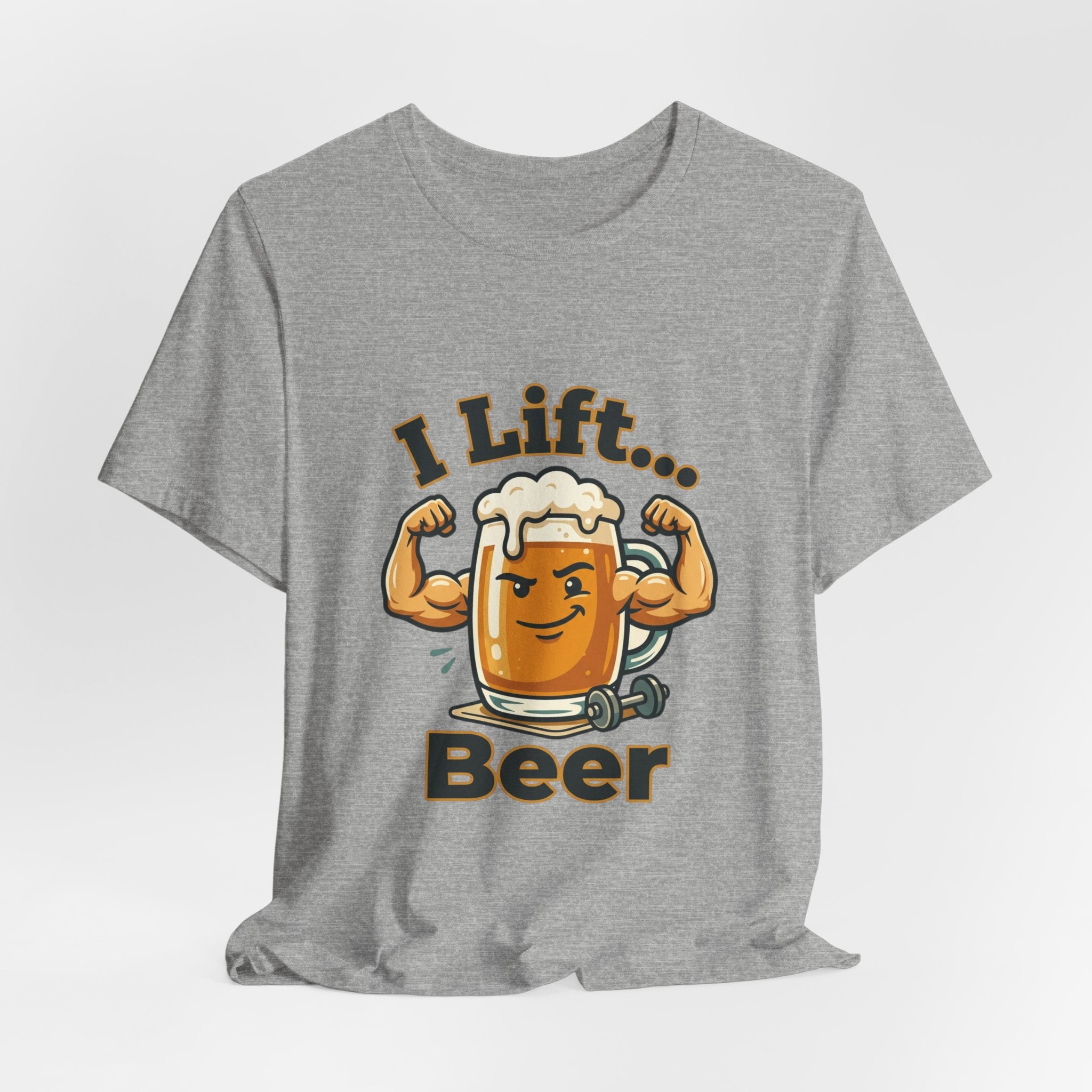I Lift Beer T-Shirt — Funny Beer Mug Fitness Tee