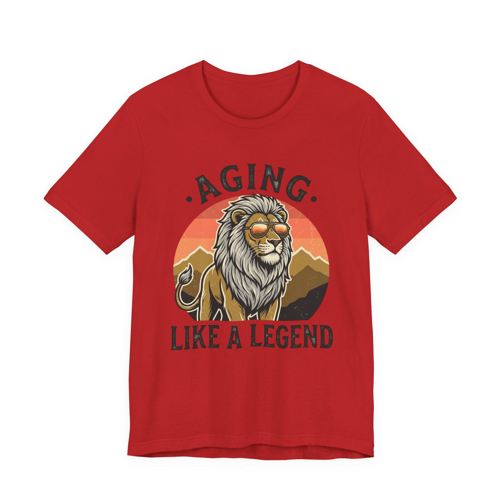 Aging Like a Legend Tee — Vintage Lion Graphic T-Shirt for Men & Women