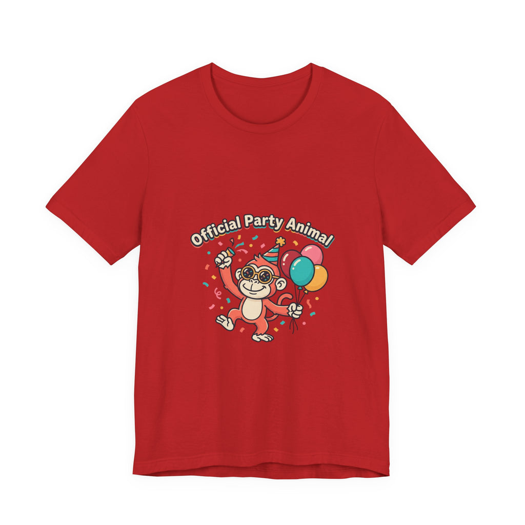 Party Animal T‑Shirt — Cute Monkey Birthday Tee with Balloons