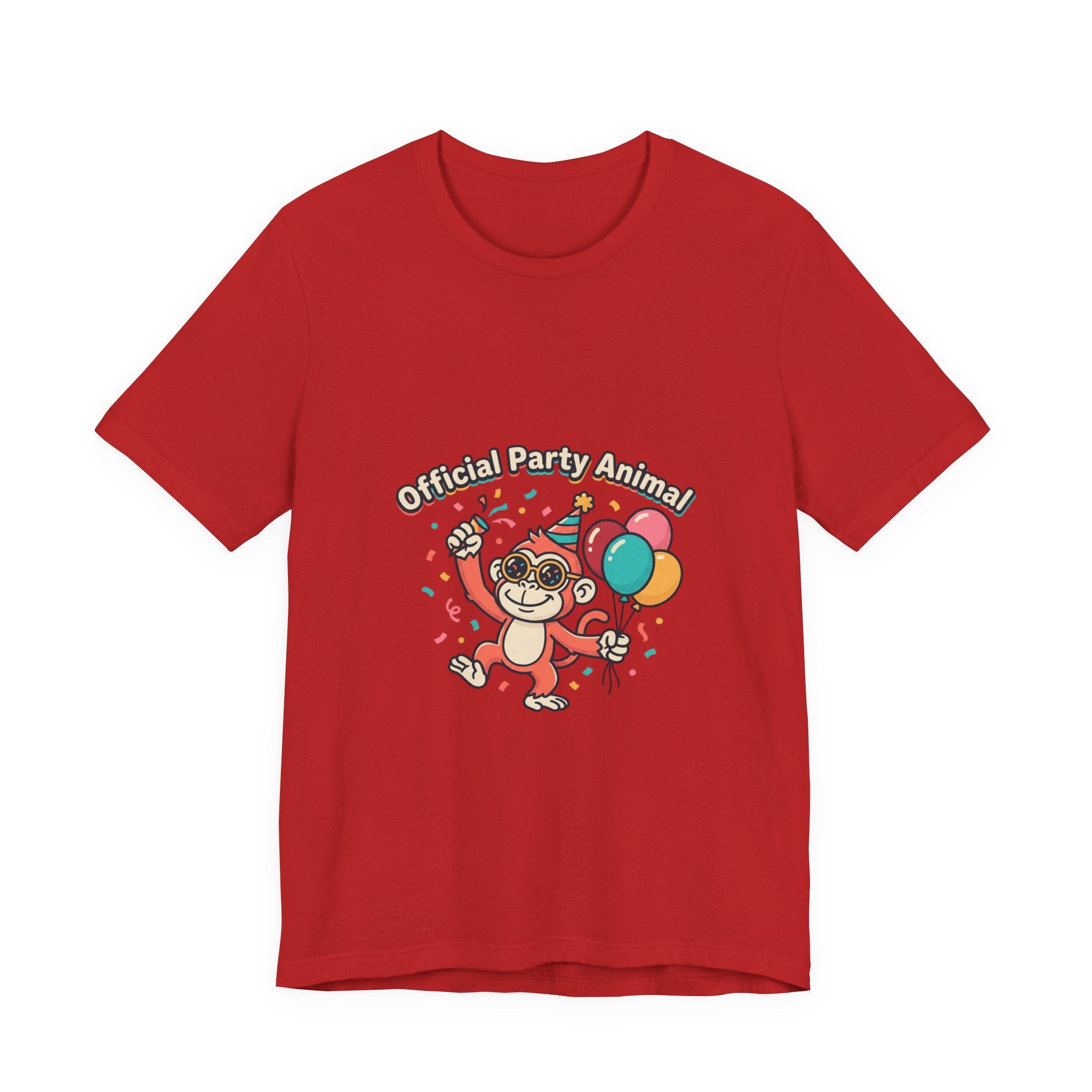 Party Animal T‑Shirt — Cute Monkey Birthday Tee with Balloons