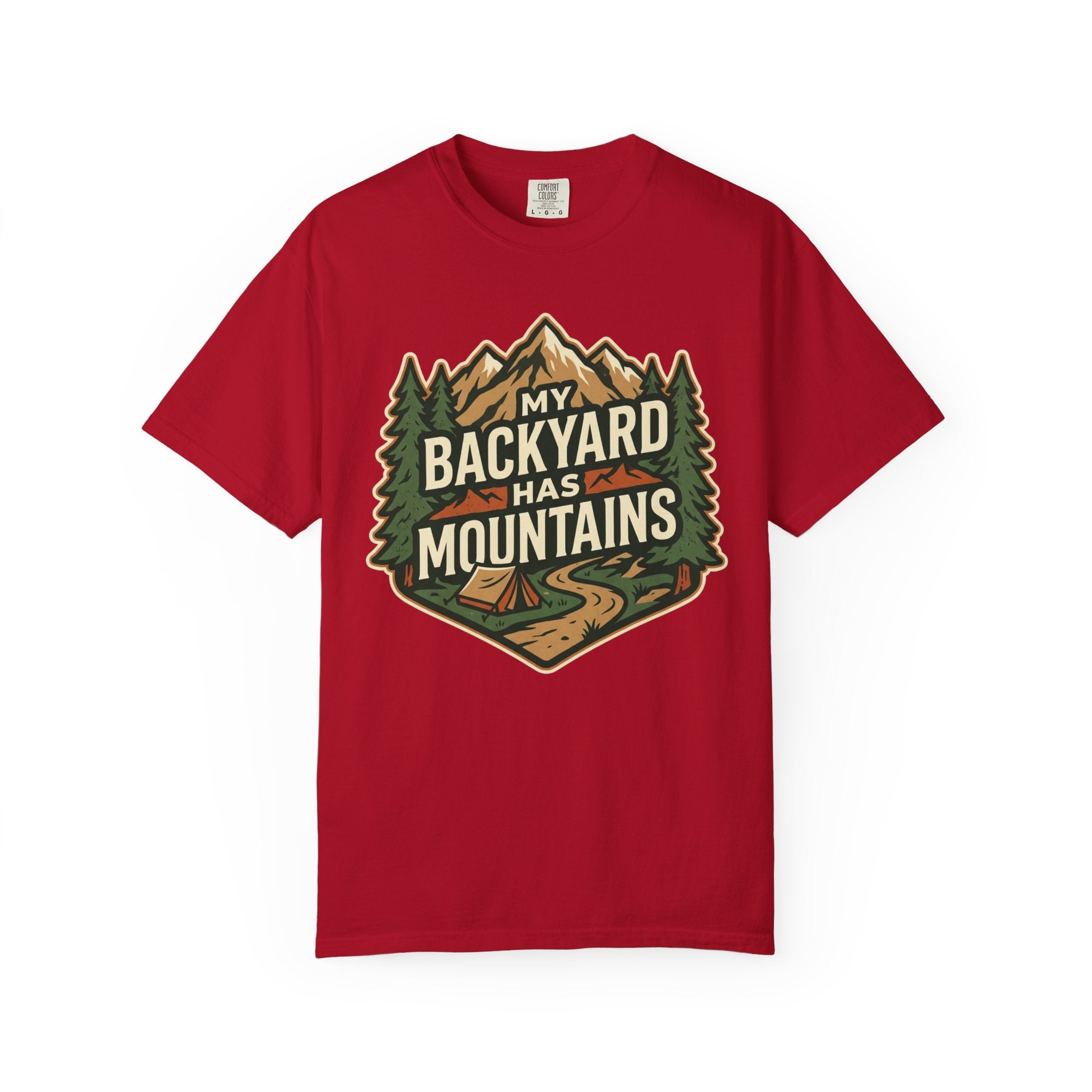 My Backyard Has Mountains T-Shirt — Outdoor Camping Graphic Tee