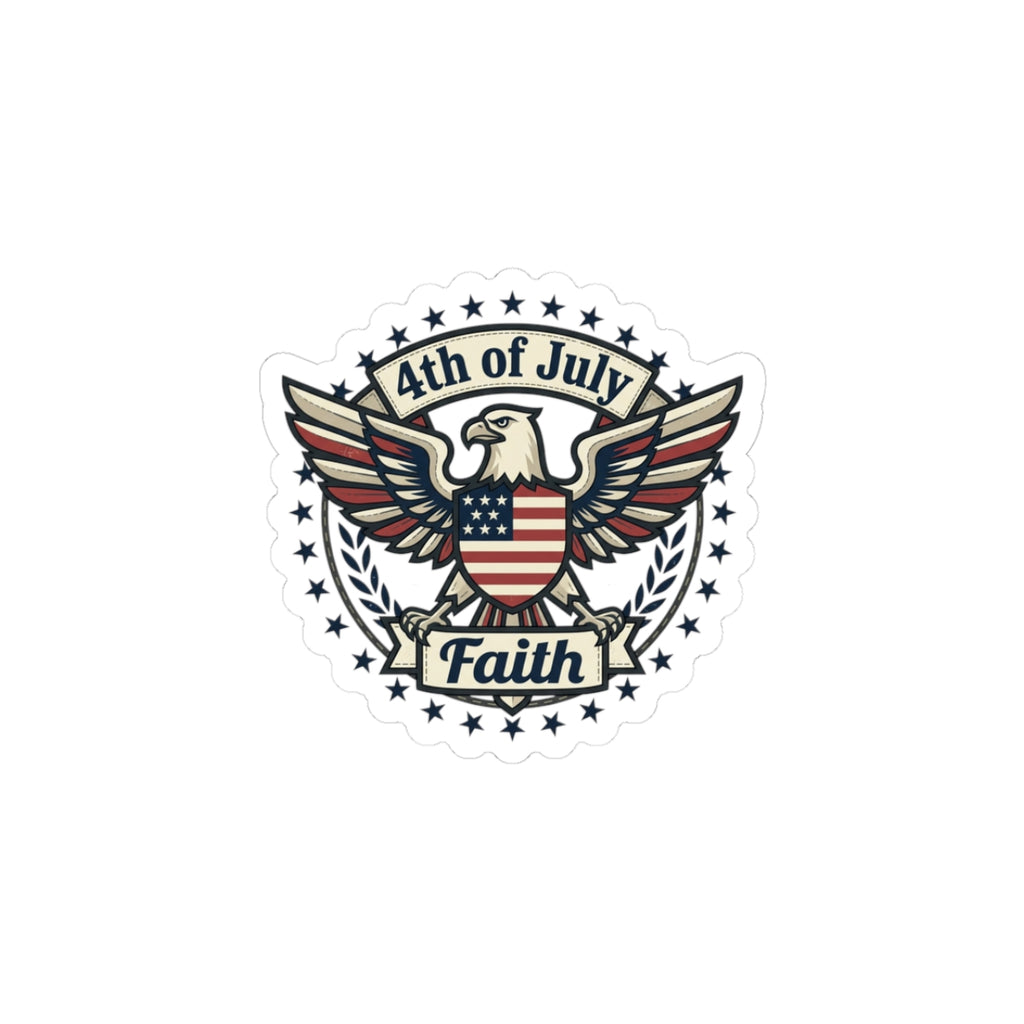 4th of July Faith Eagle Sticker | Patriotic, Faith-Based, Vintage Americana