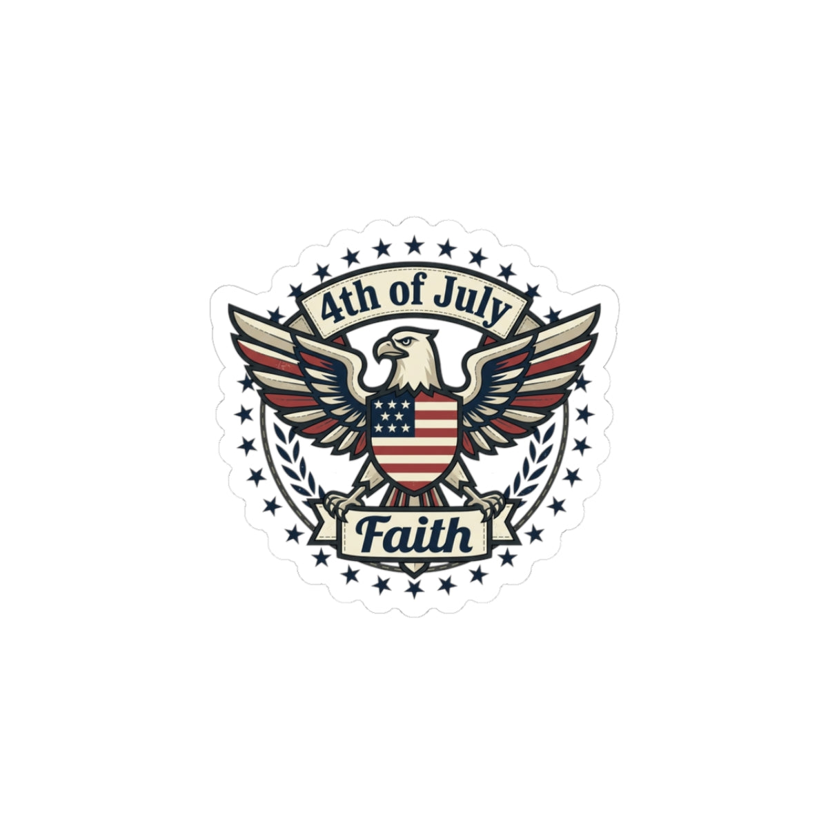 4th of July Faith Eagle Sticker | Patriotic, Faith-Based, Vintage Americana