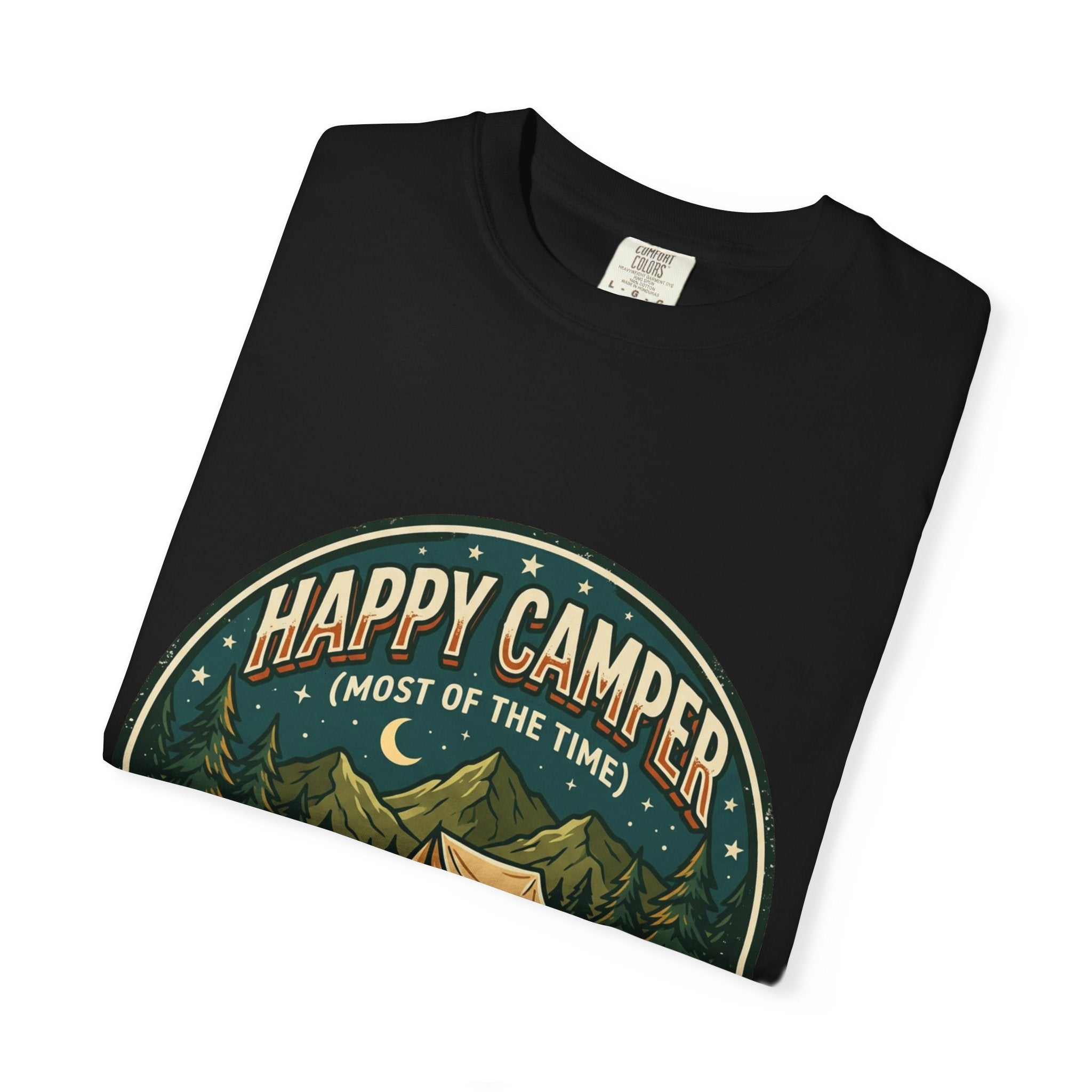 Happy Camper T-Shirt — Campfire Tent Graphic Tee