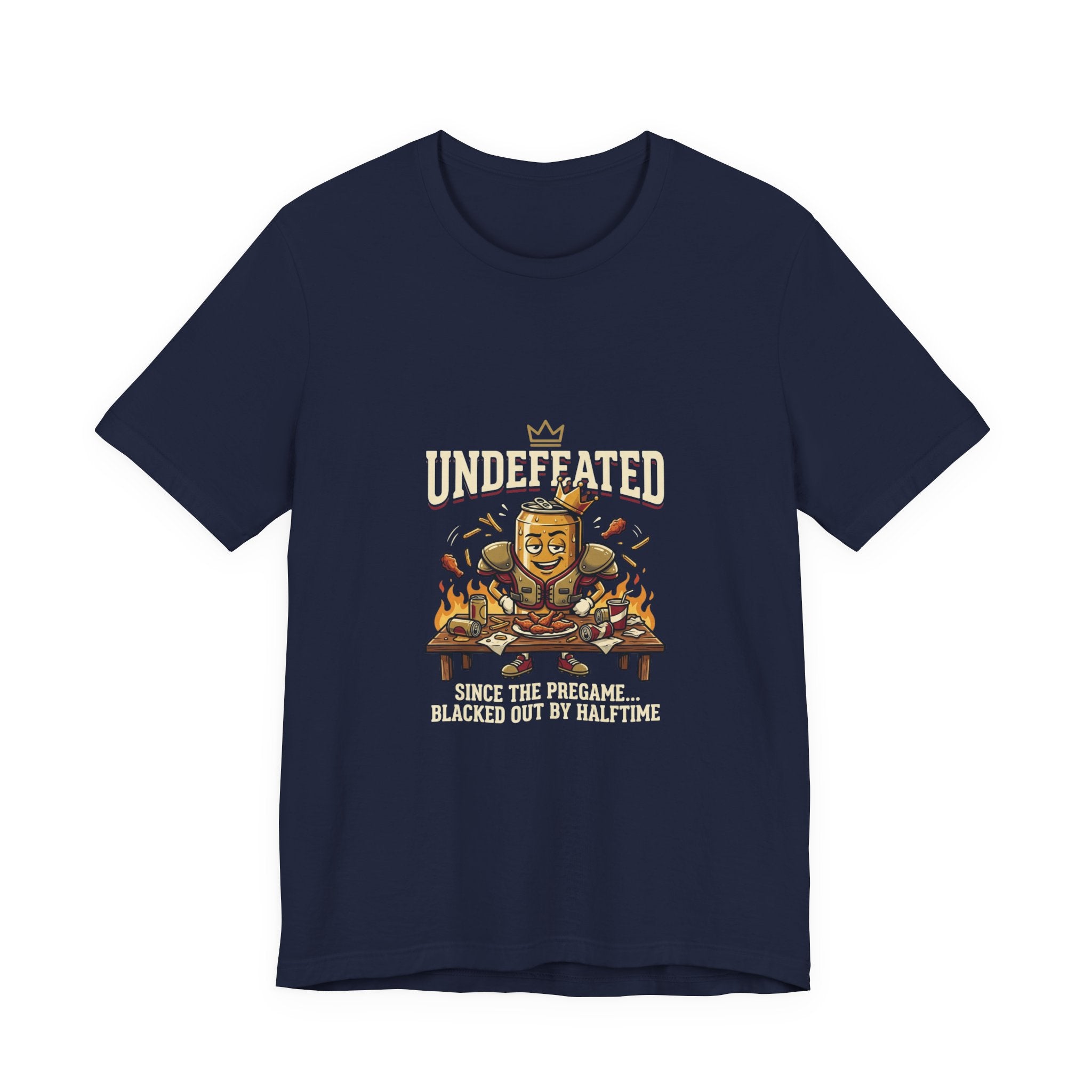 Undefeated Feast Tee — Cartoon King Dining Graphic T-Shirt