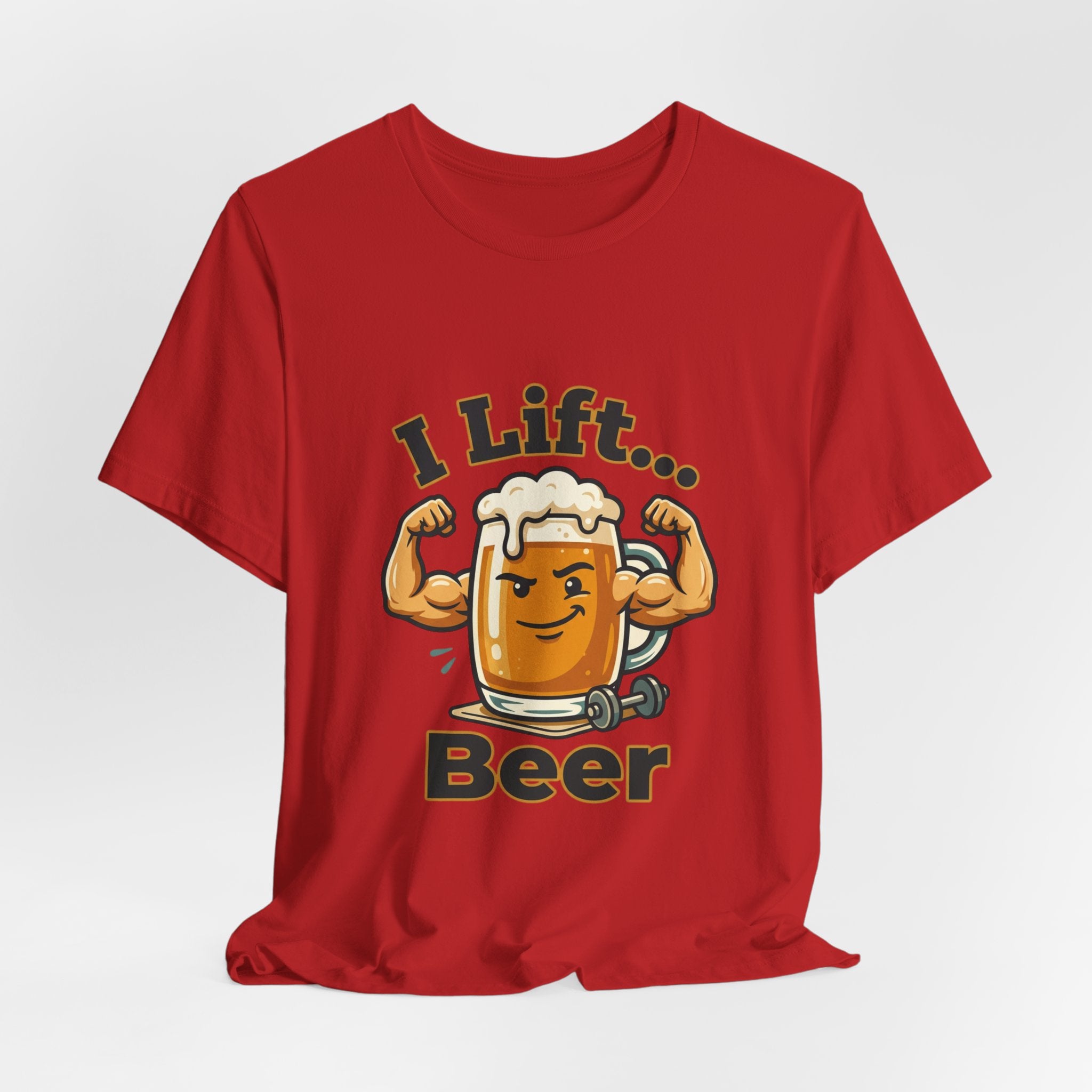 I Lift Beer T-Shirt — Funny Beer Mug Fitness Tee