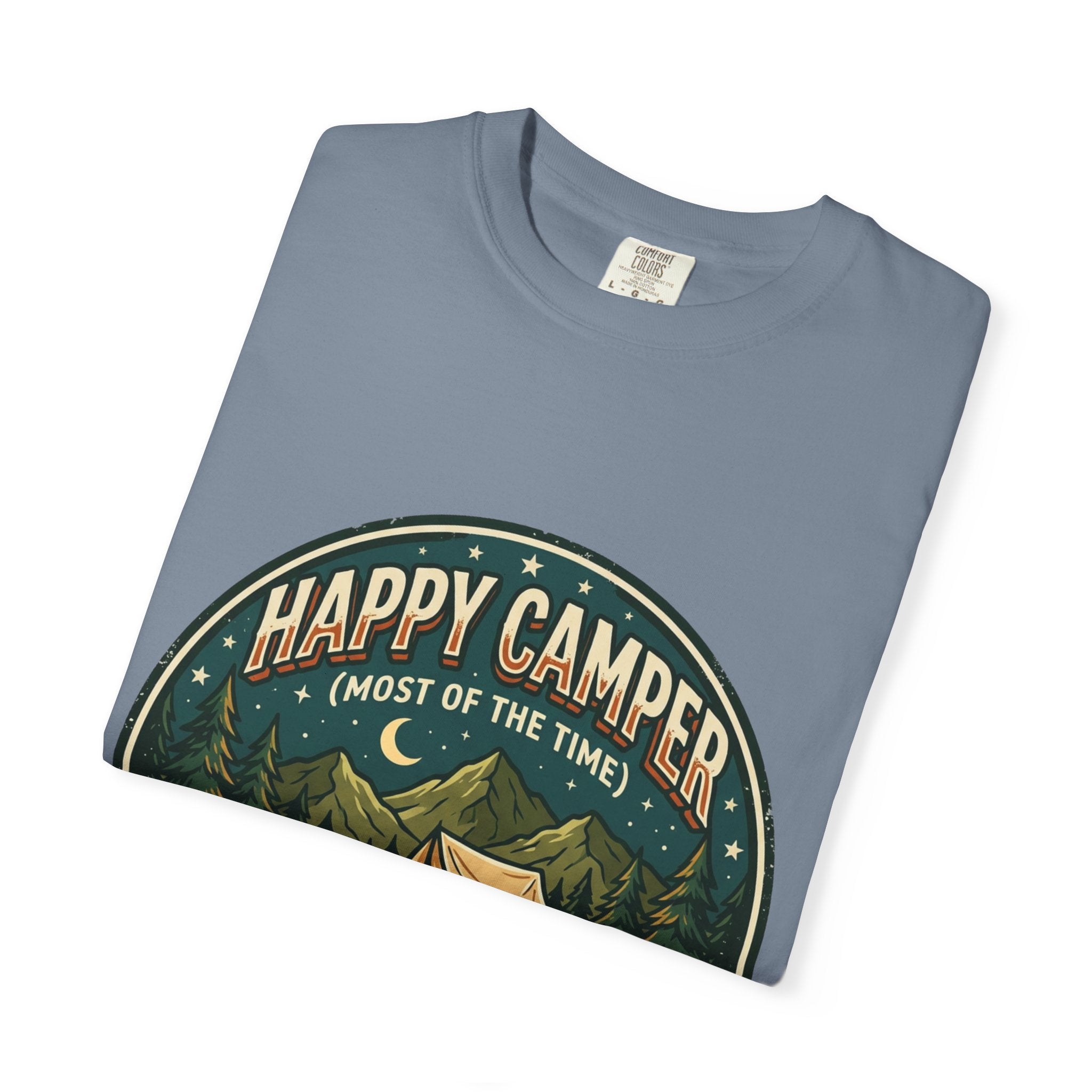 Happy Camper T-Shirt — Campfire Tent Graphic Tee