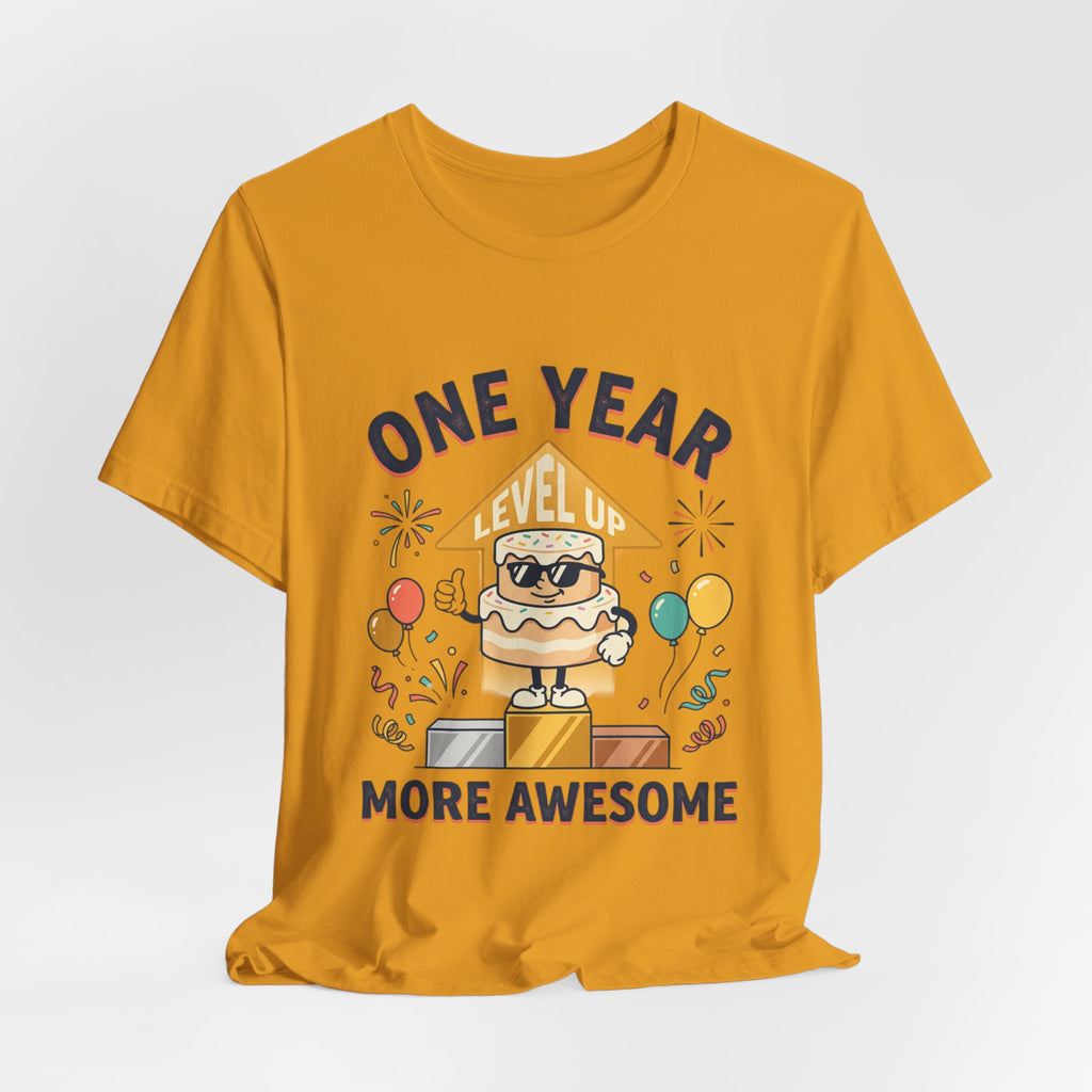 Birthday Baby Tee — "One Year More Awesome" 1st Birthday Shirt