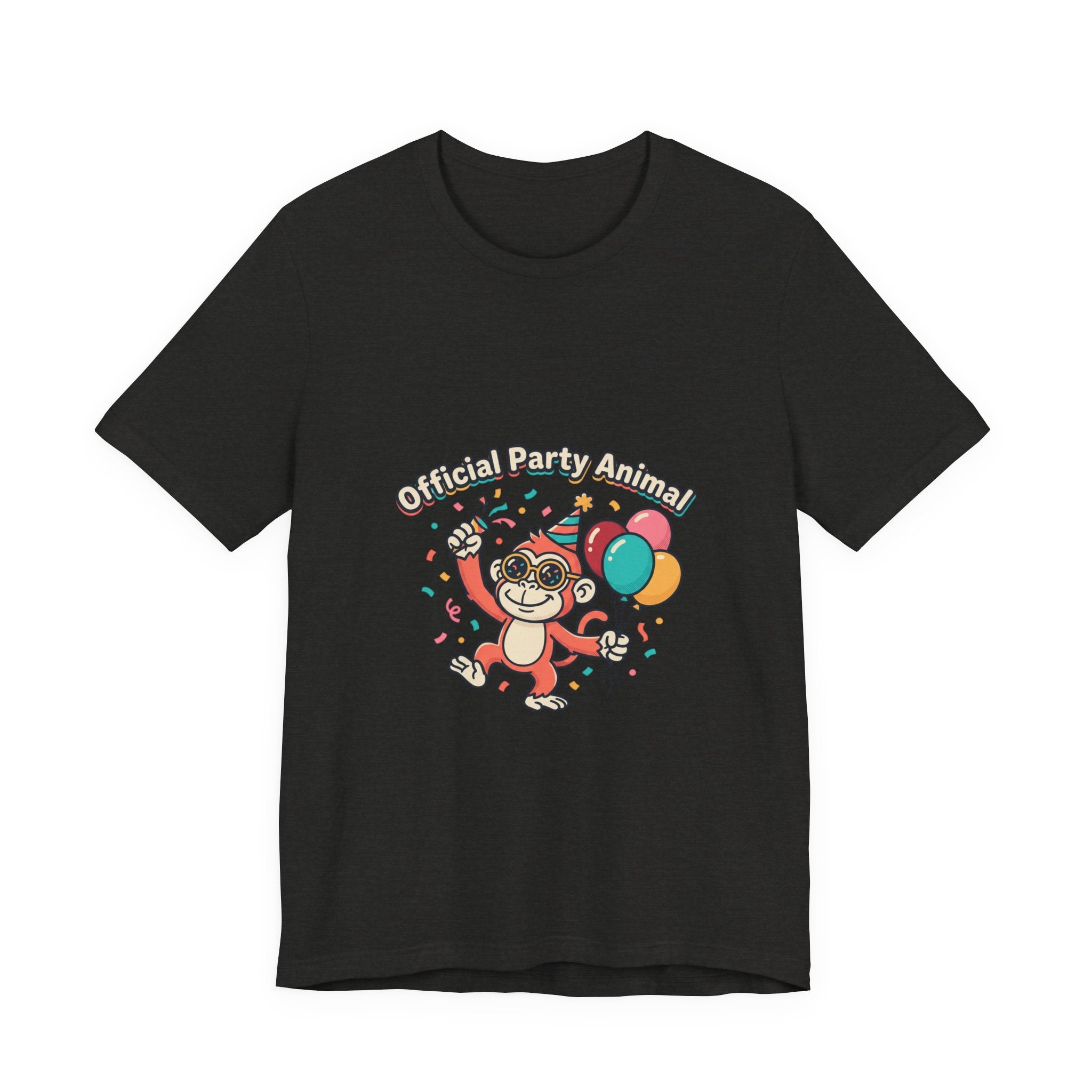 Party Animal T‑Shirt — Cute Monkey Birthday Tee with Balloons