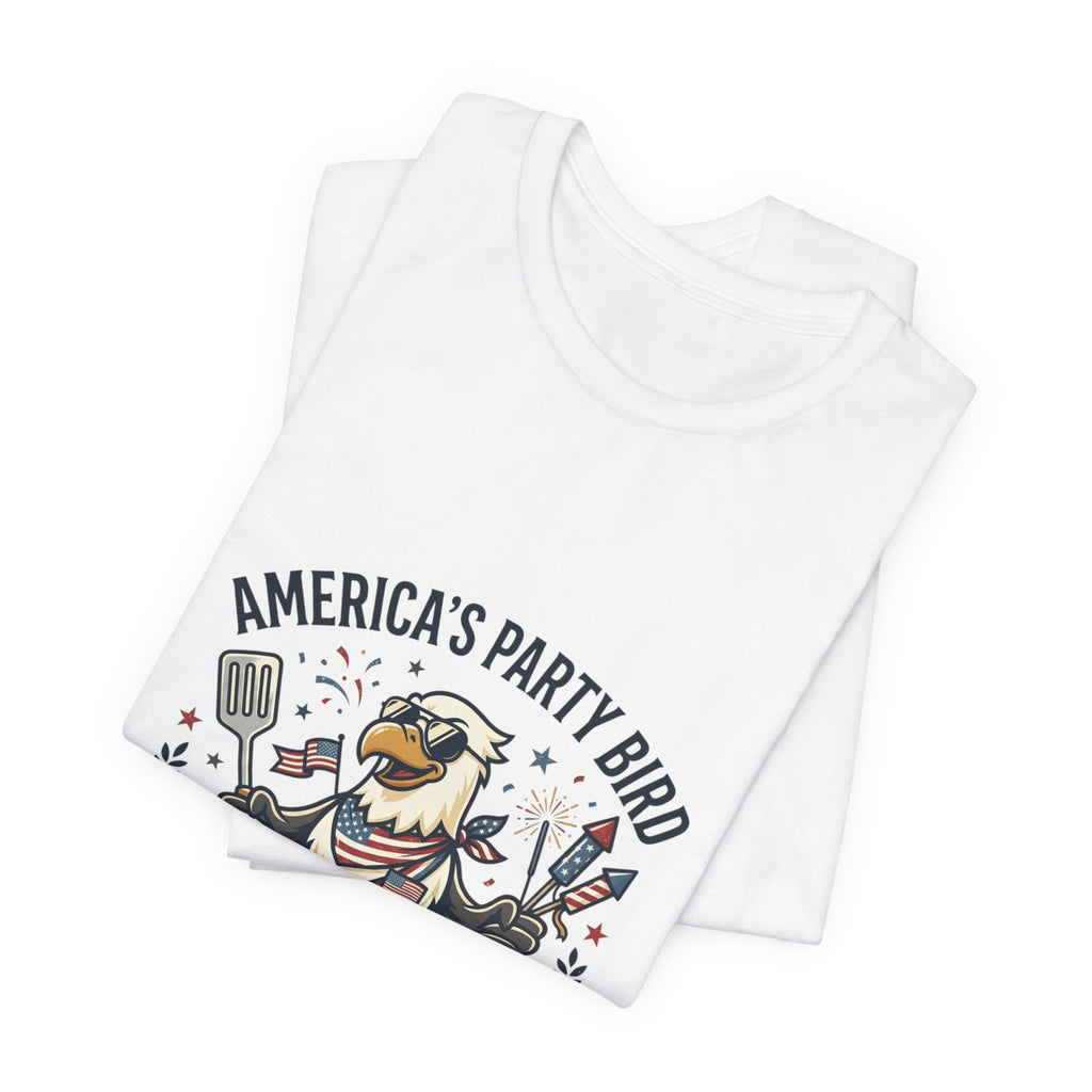 America's Party Bird T-Shirt — Patriotic Eagle BBQ & Fireworks Tee